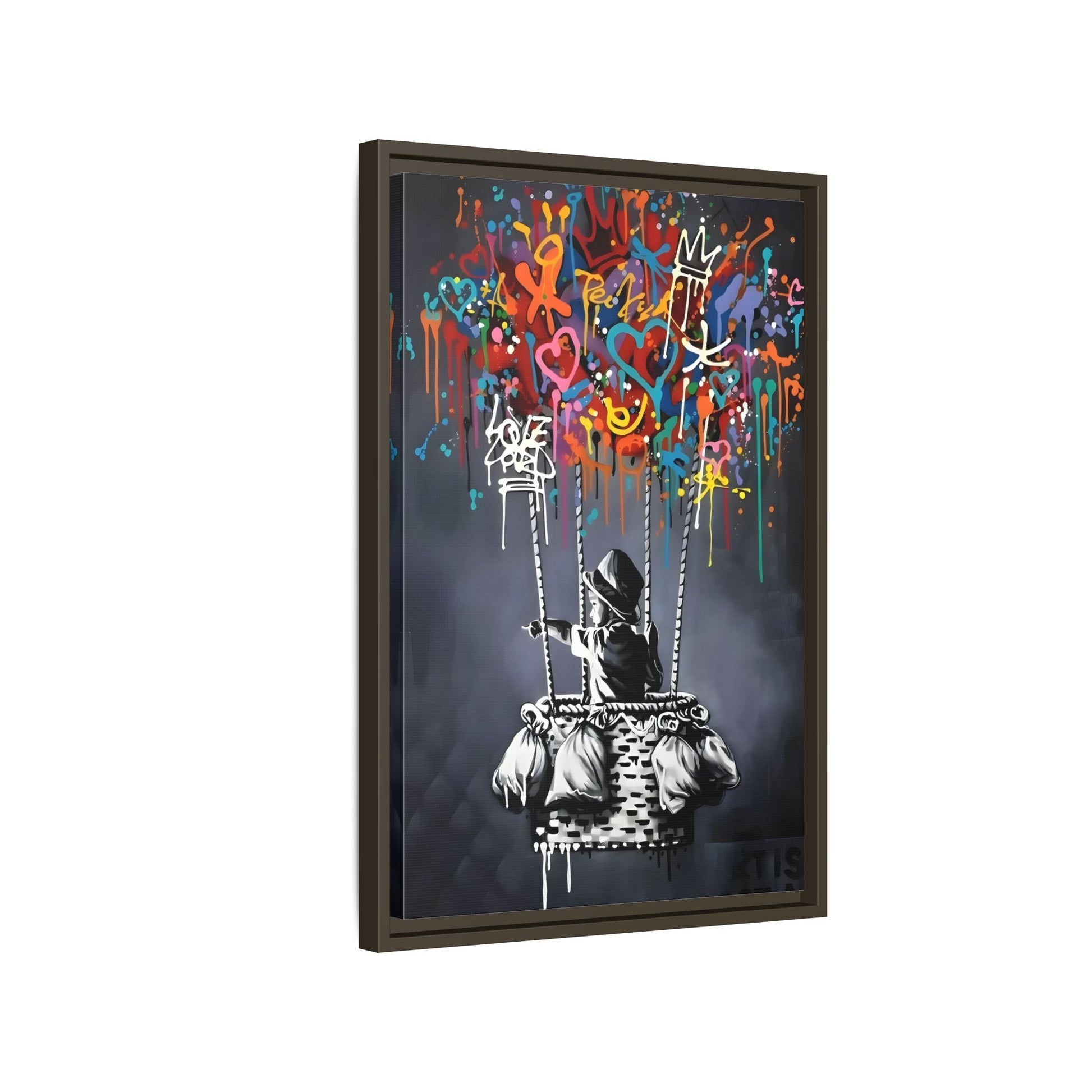 Banksy Child with Balloons Canvas Wall Art Print - Street Graffiti Prints
