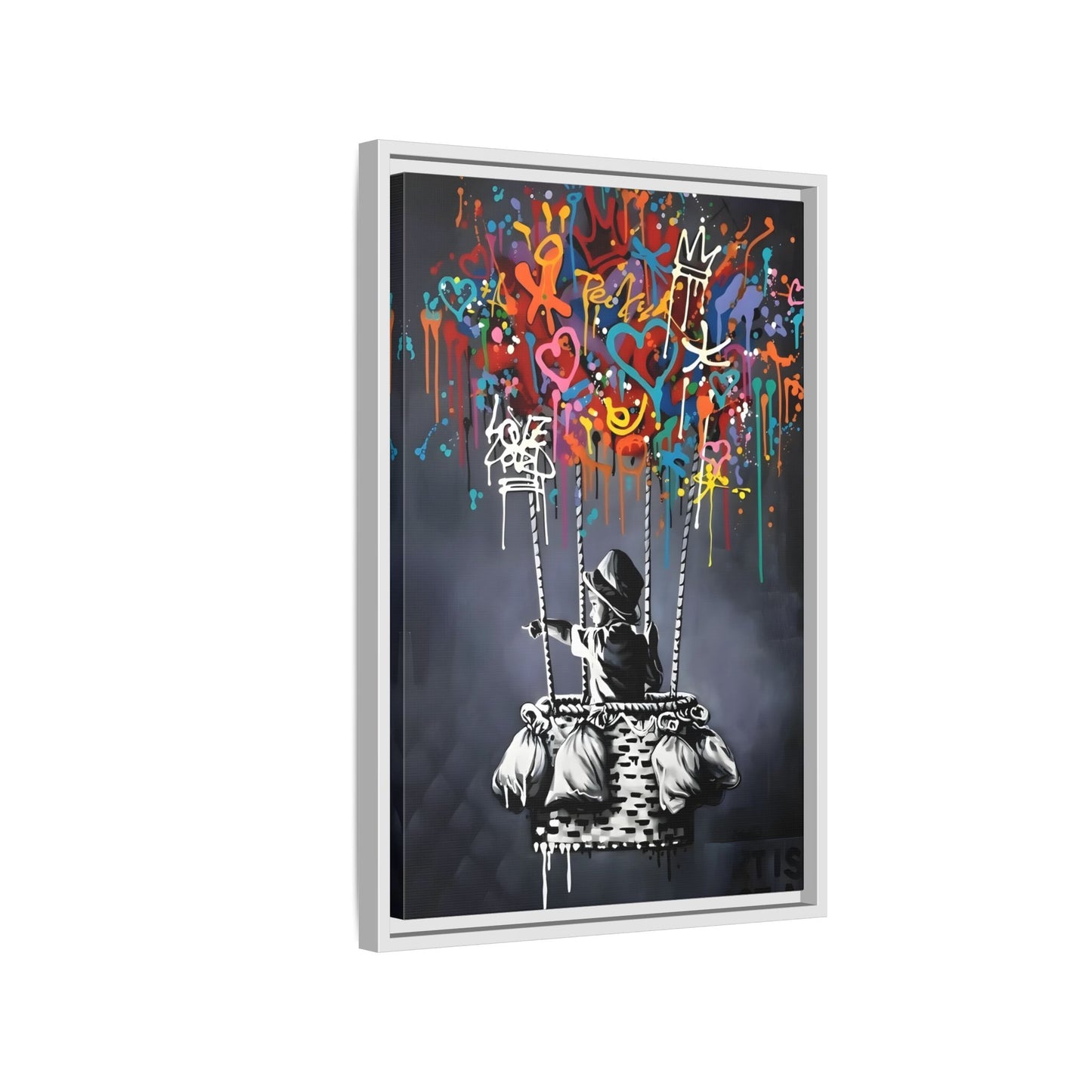 Banksy Child with Balloons Canvas Wall Art Print - Street Graffiti Prints