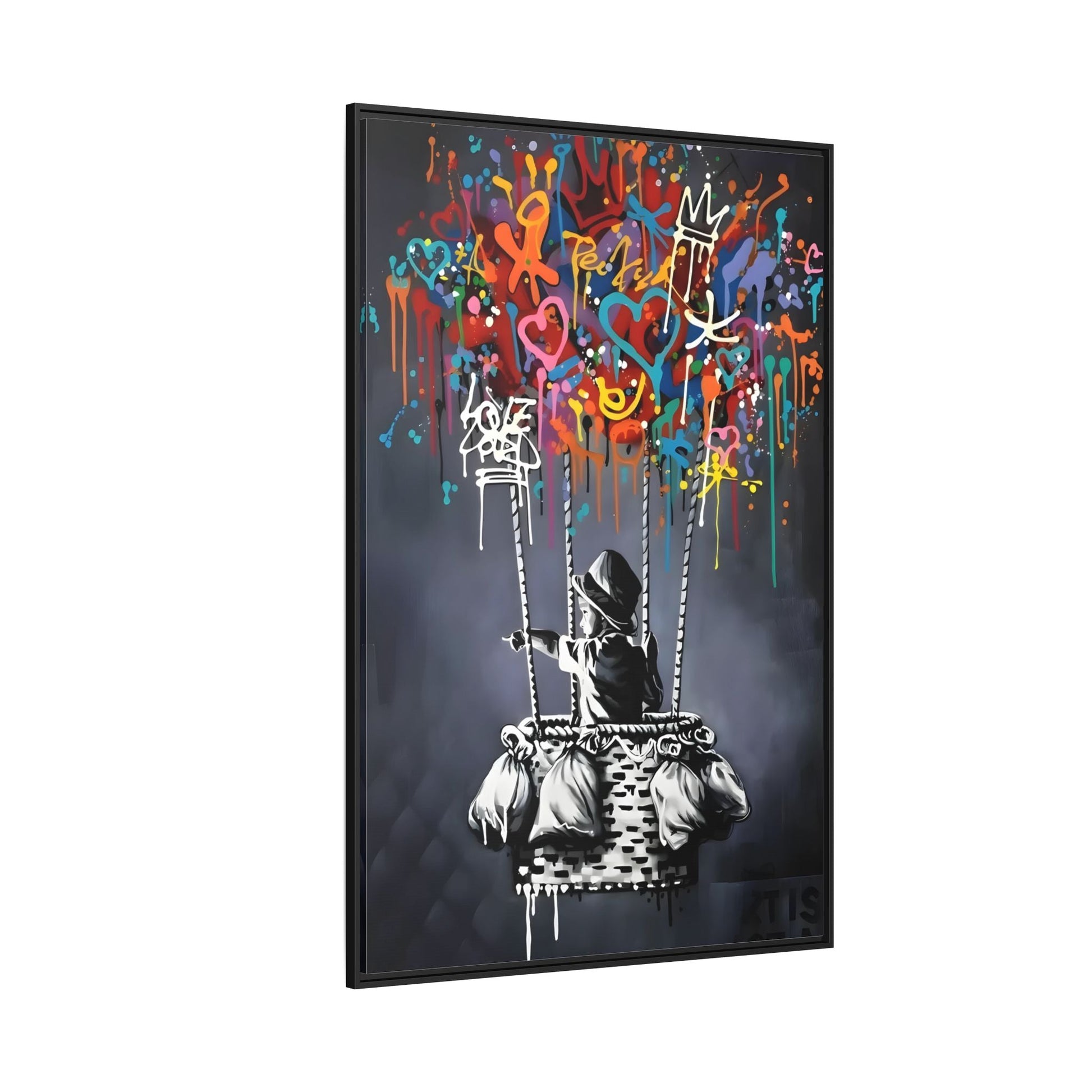 Banksy Child with Balloons Canvas Wall Art Print - Street Graffiti Prints