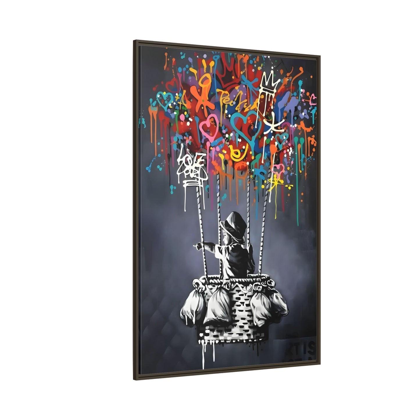 Banksy Child with Balloons Canvas Wall Art Print - Street Graffiti Prints