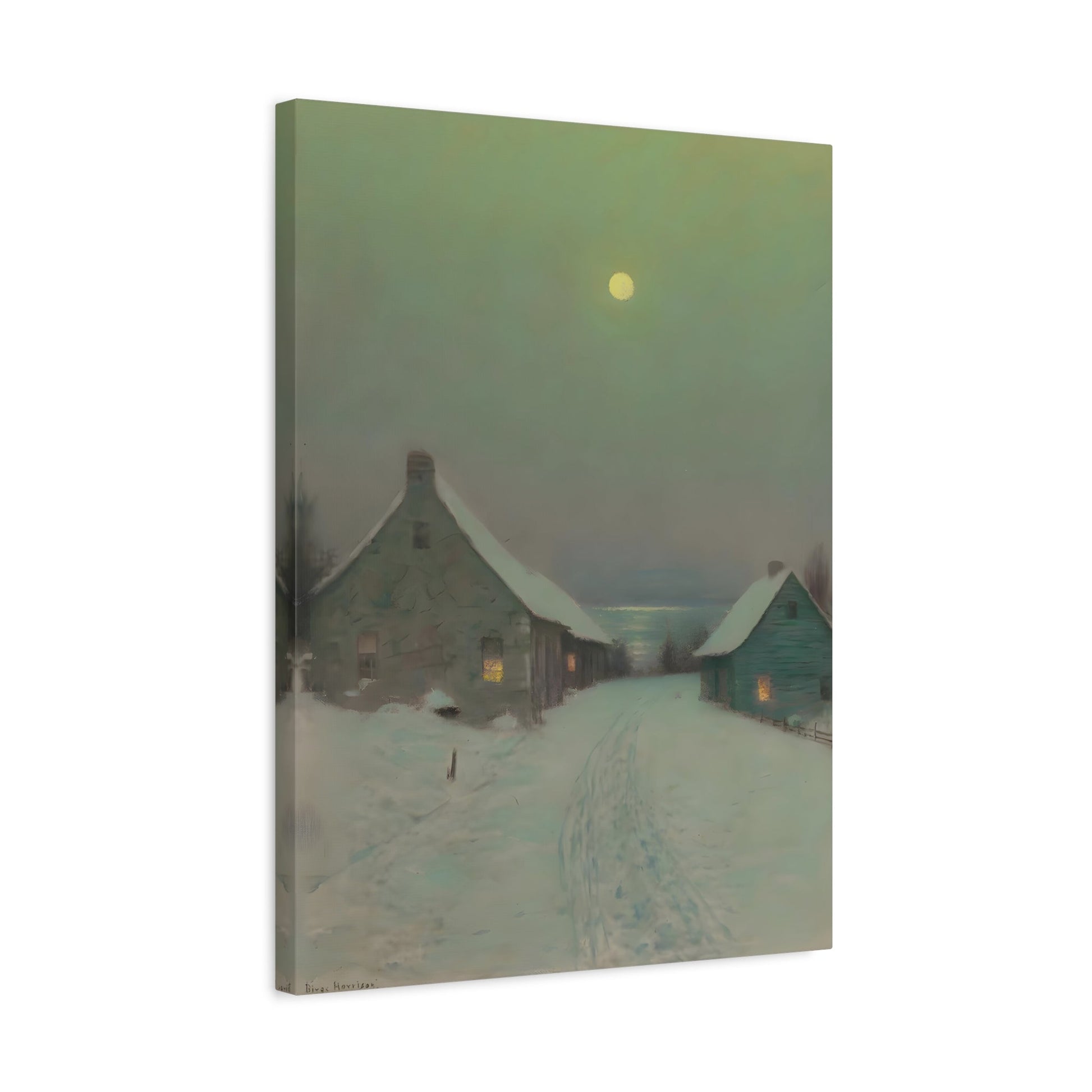 Birge Harrison Christmas Eve - Snow Landscape Canvas Wall Art Print Reproduction