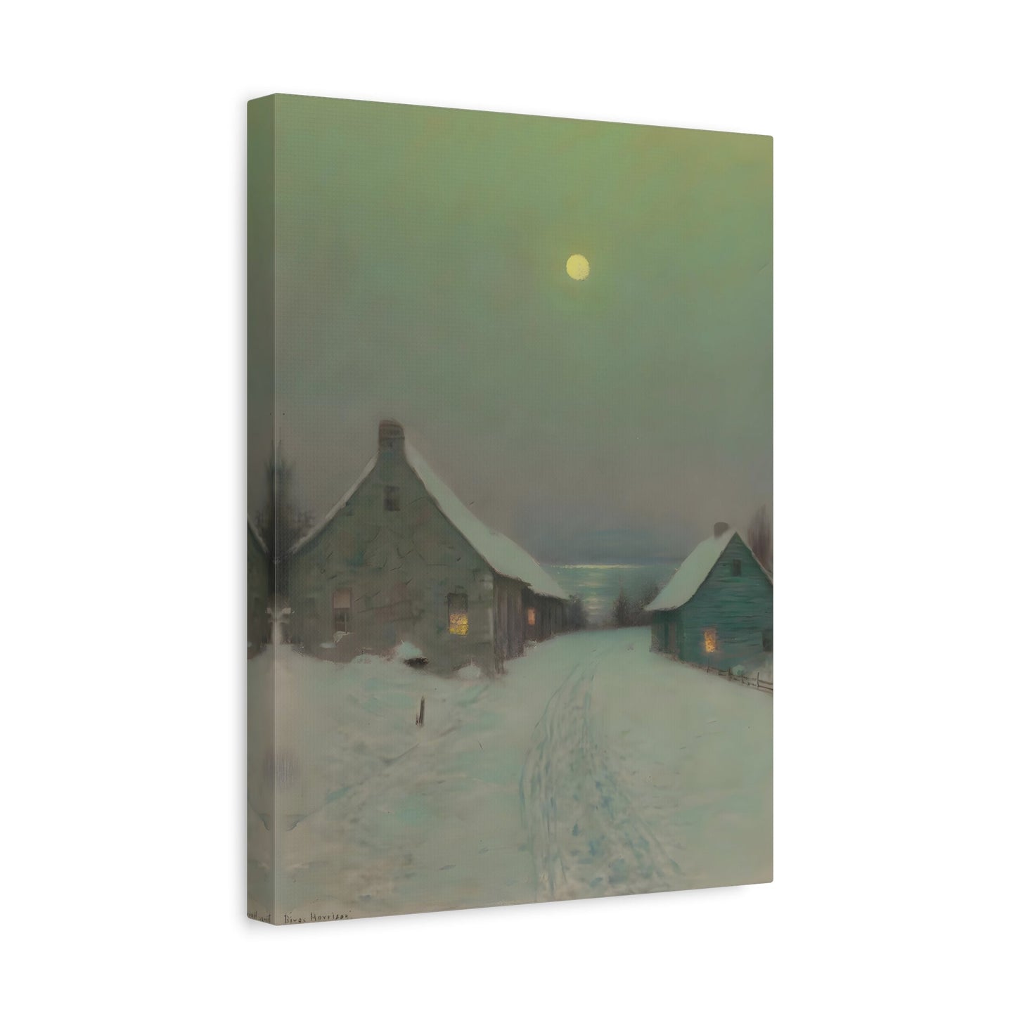 Birge Harrison Christmas Eve - Snow Landscape Canvas Wall Art Print Reproduction