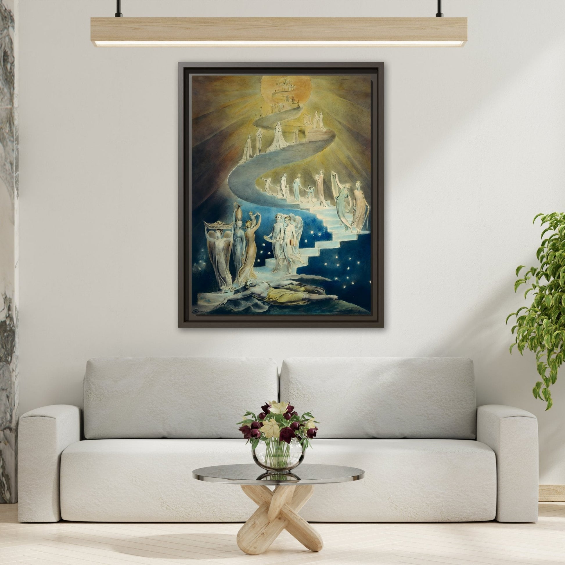 Blake Jacobs Ladder Canvas Prints Wall Art - Religious Angelic Vision Spiritual