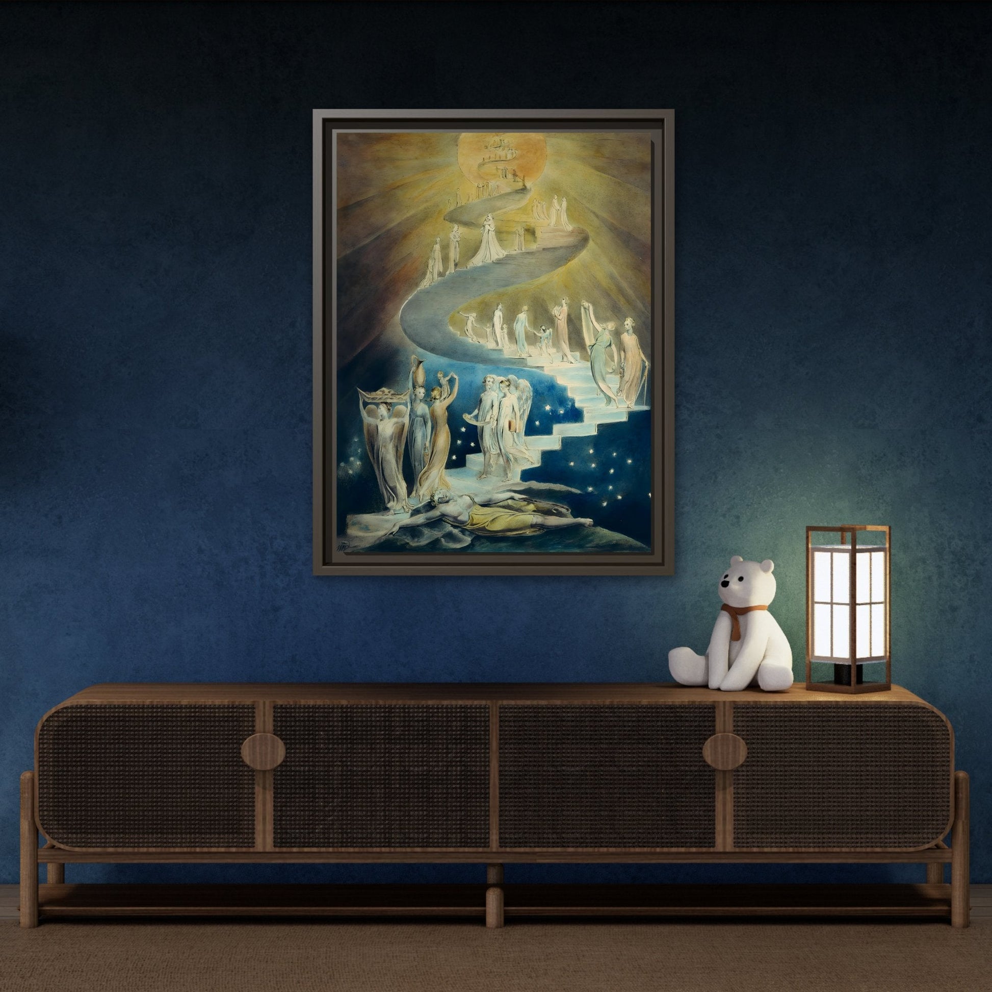 Blake Jacobs Ladder Canvas Prints Wall Art - Religious Angelic Vision Spiritual