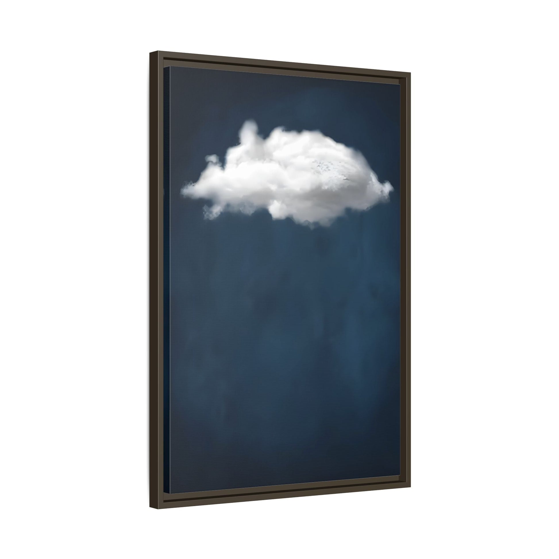 Blue Night Sky with Cloud Wall Art Canvas Print - Abstract Minimalist Home Decor