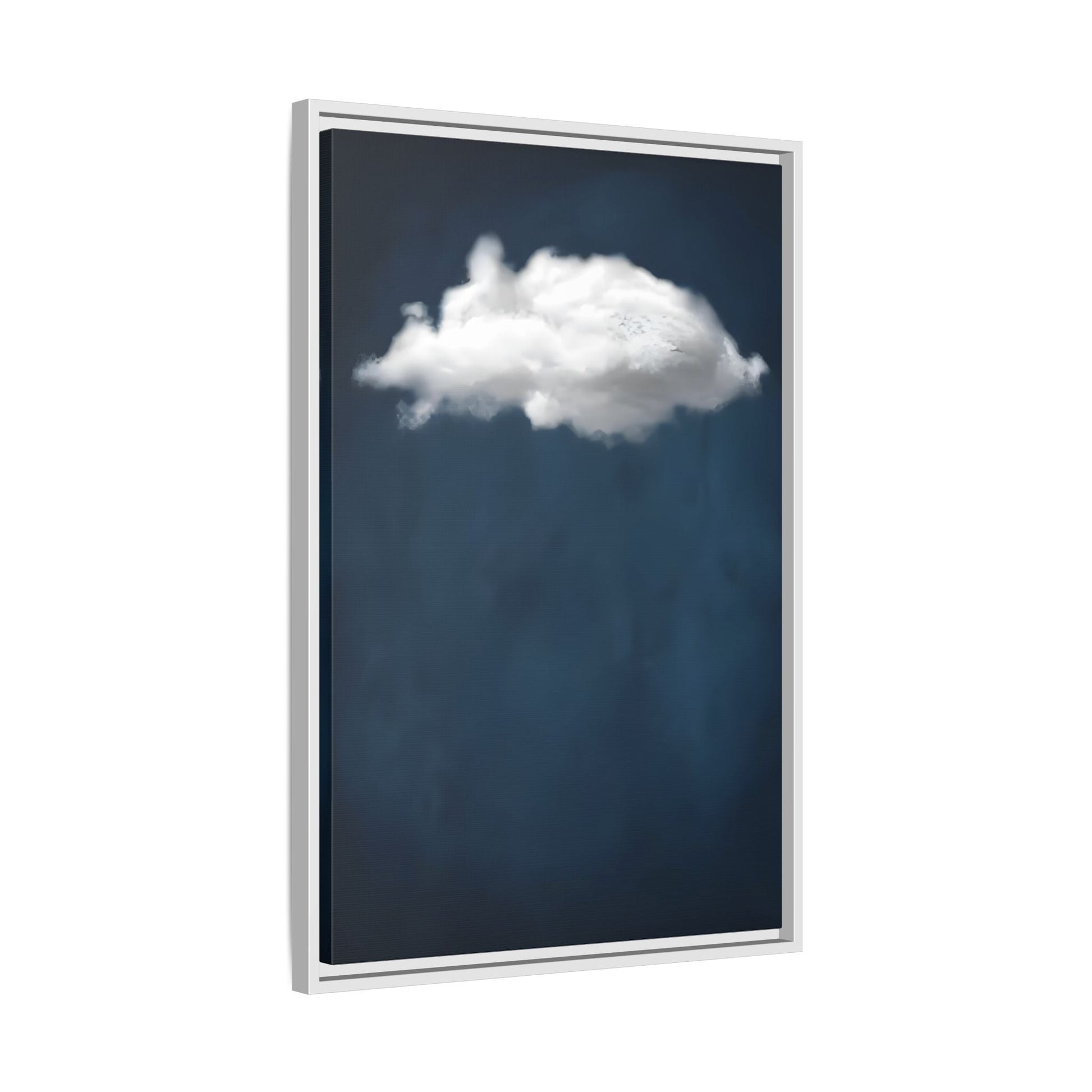 Blue Night Sky with Cloud Wall Art Canvas Print - Abstract Minimalist Home Decor