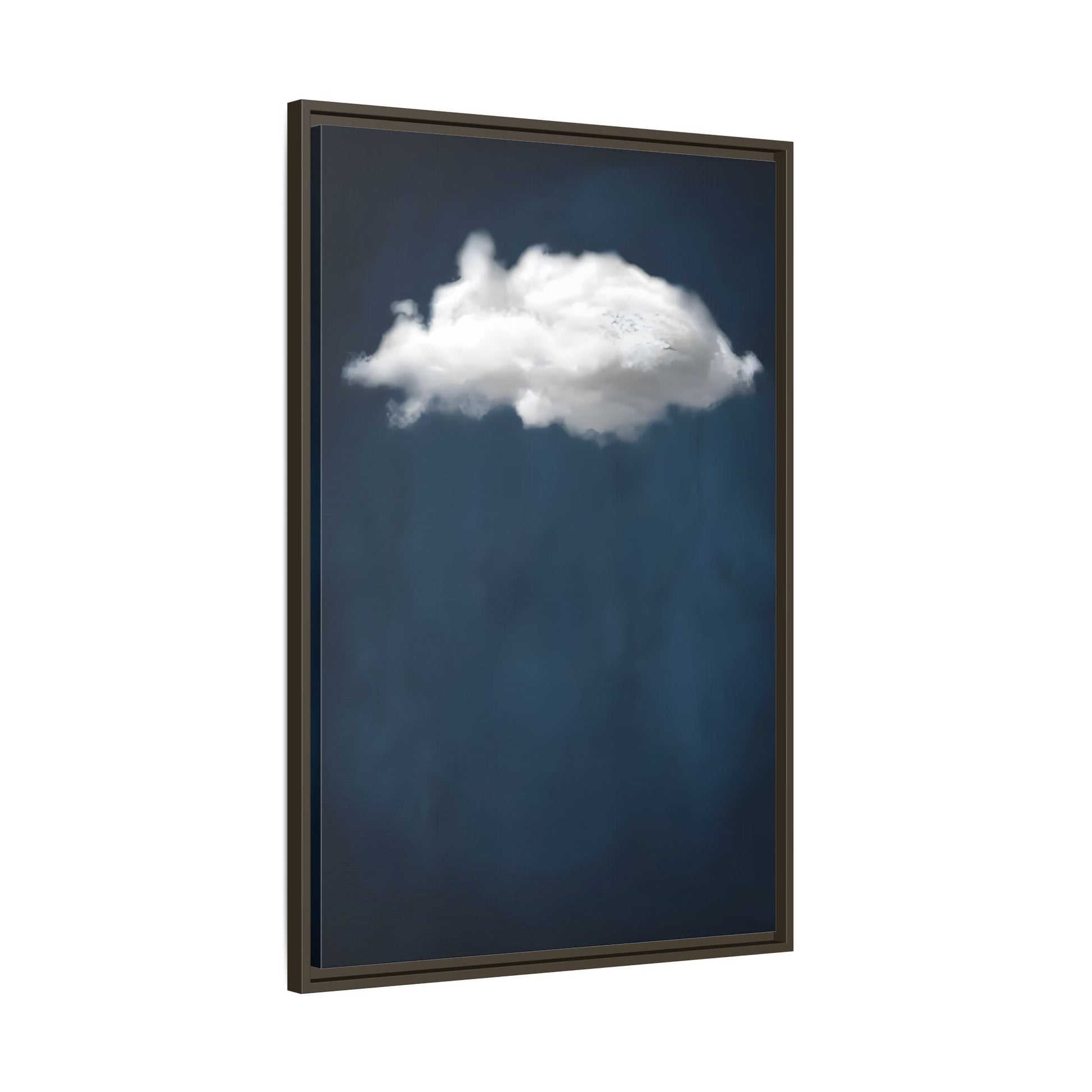 Blue Night Sky with Cloud Wall Art Canvas Print - Abstract Minimalist Home Decor