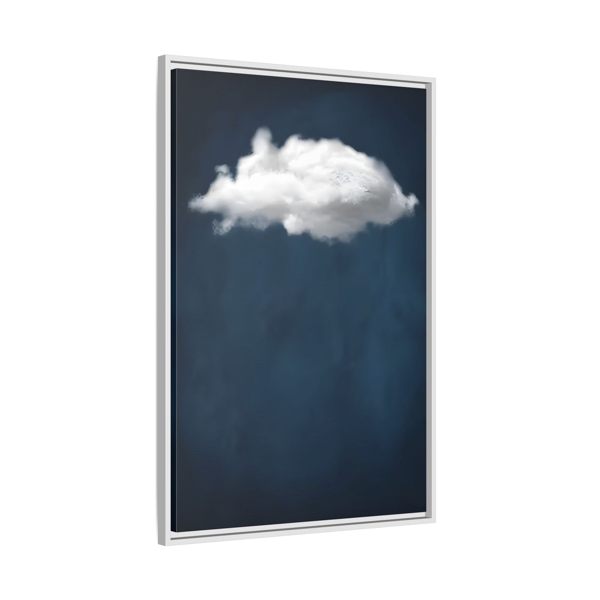 Blue Night Sky with Cloud Wall Art Canvas Print - Abstract Minimalist Home Decor