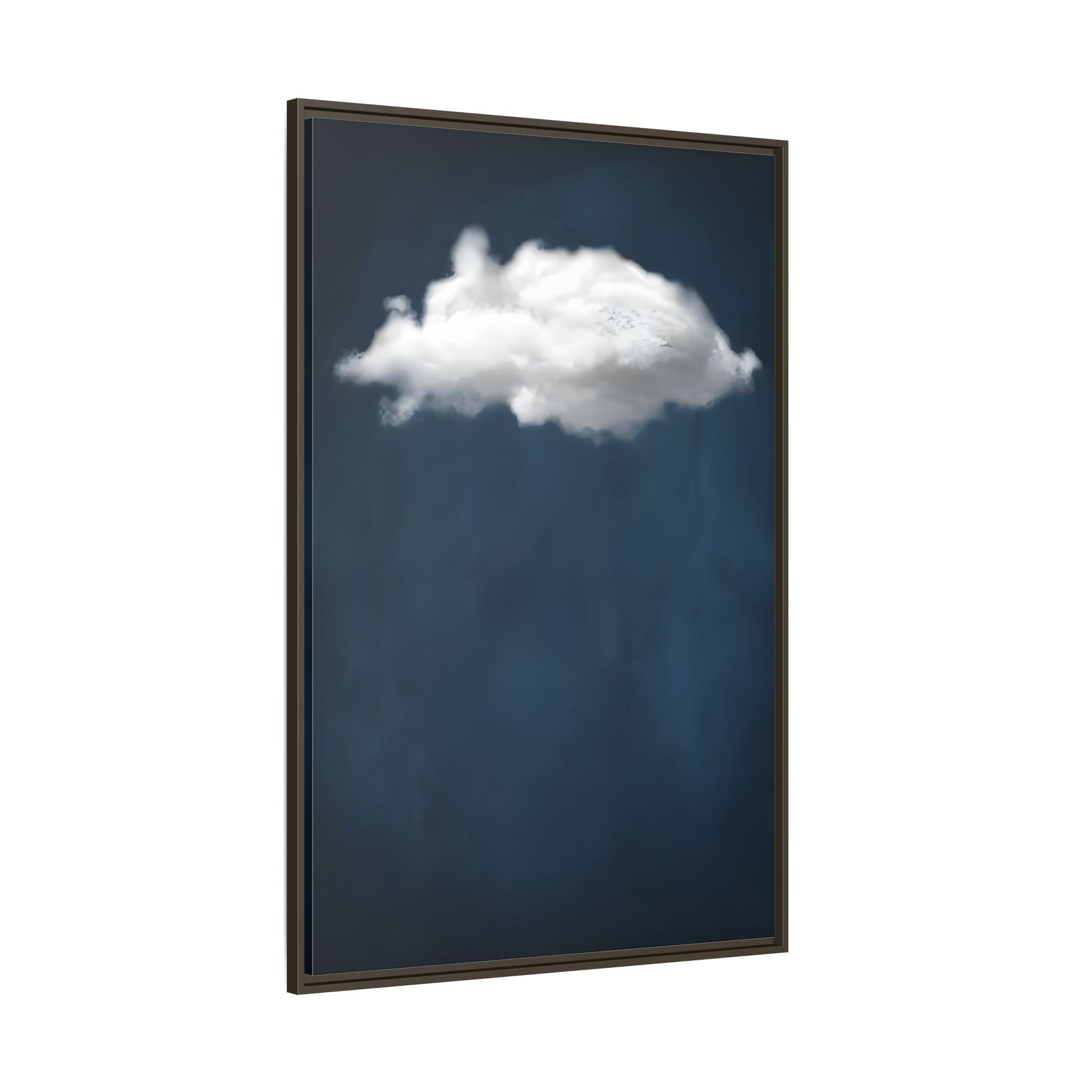 Blue Night Sky with Cloud Wall Art Canvas Print - Abstract Minimalist Home Decor