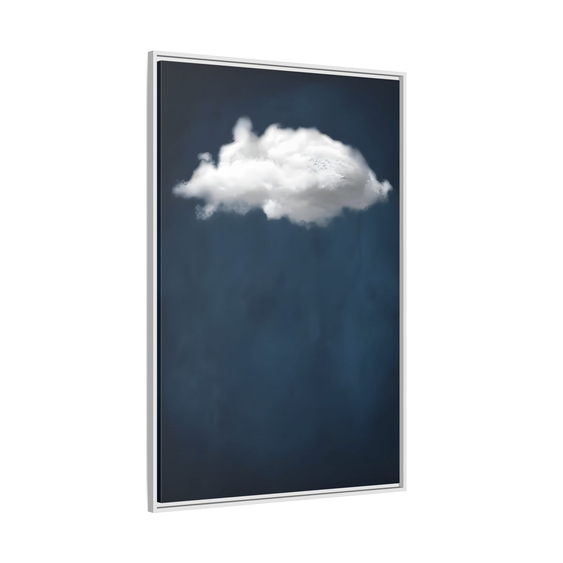 Blue Night Sky with Cloud Wall Art Canvas Print - Abstract Minimalist Home Decor