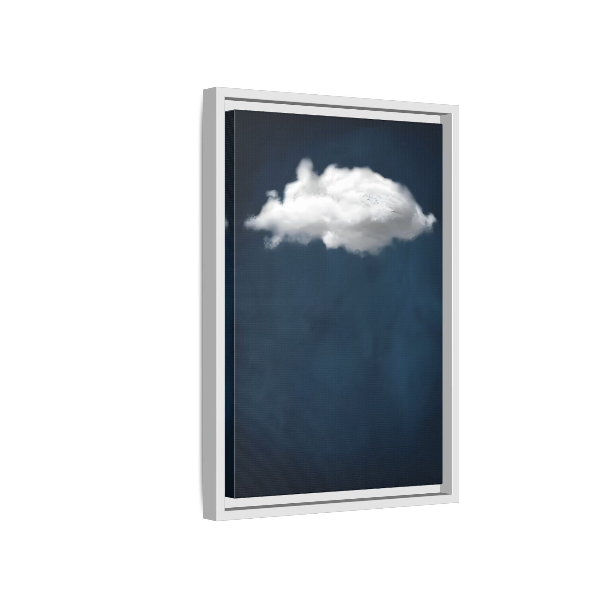 Blue Night Sky with Cloud Wall Art Canvas Print - Abstract Minimalist Home Decor