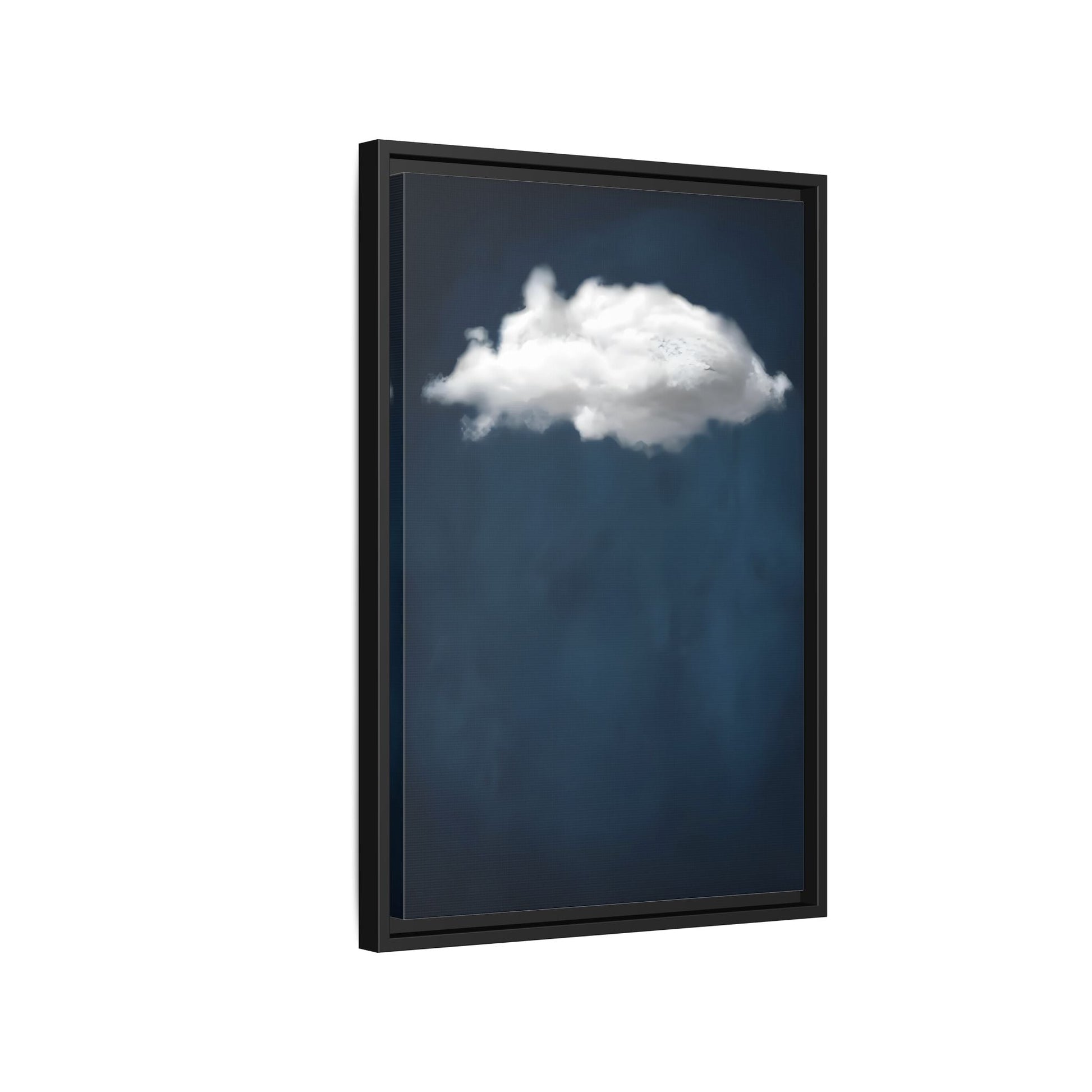 Blue Night Sky with Cloud Wall Art Canvas Print - Abstract Minimalist Home Decor