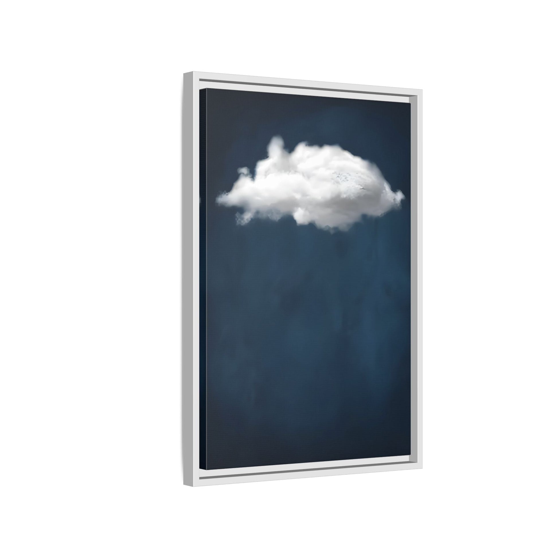 Blue Night Sky with Cloud Wall Art Canvas Print - Abstract Minimalist Home Decor
