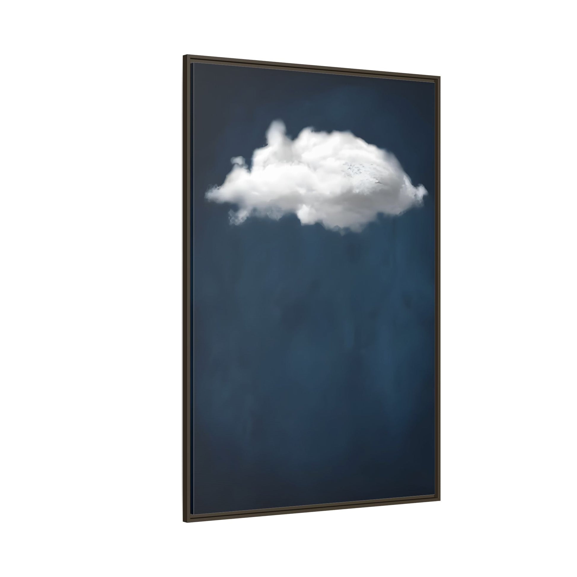 Blue Night Sky with Cloud Wall Art Canvas Print - Abstract Minimalist Home Decor