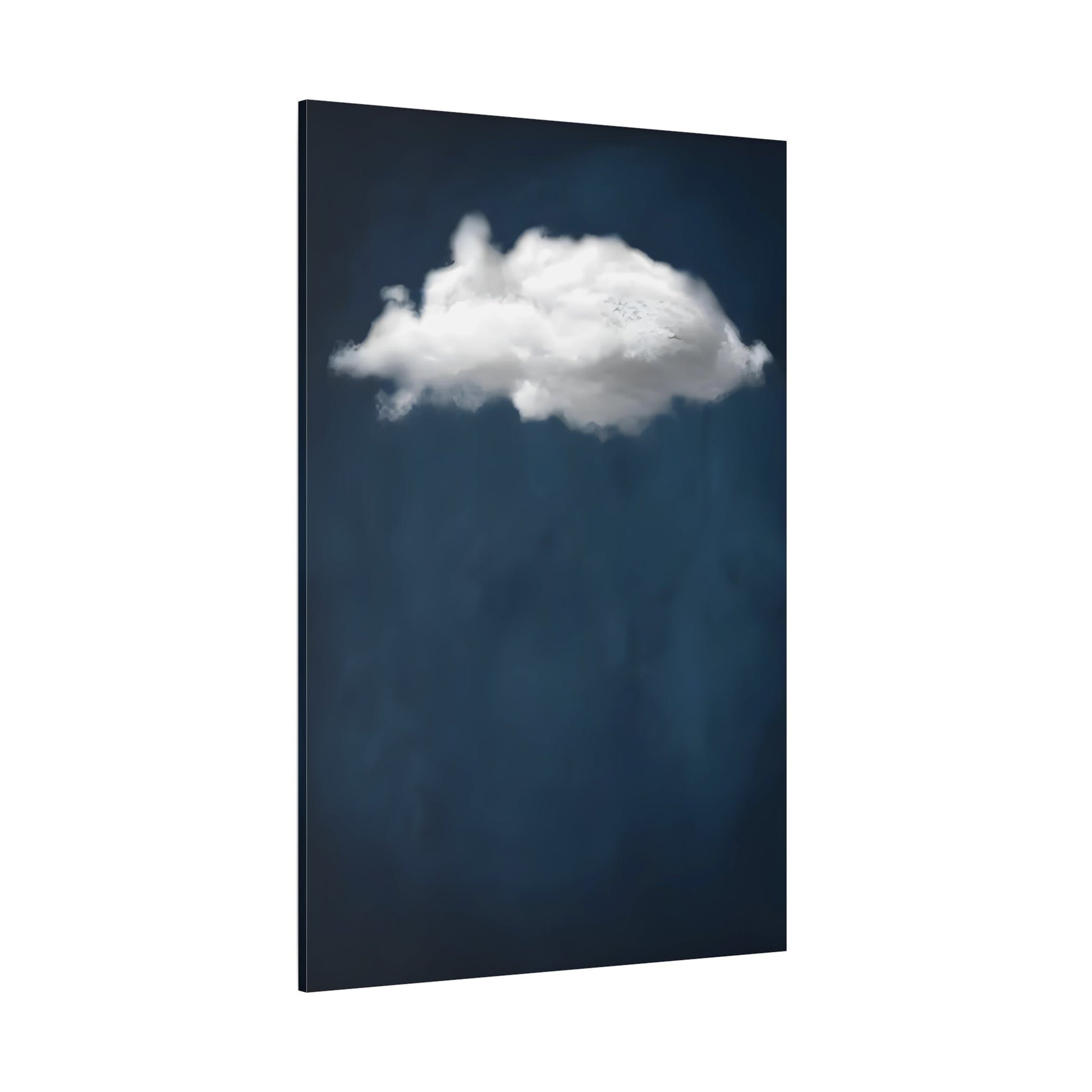 Blue Night Sky with Cloud Wall Art Canvas Print - Abstract Minimalist Home Decor