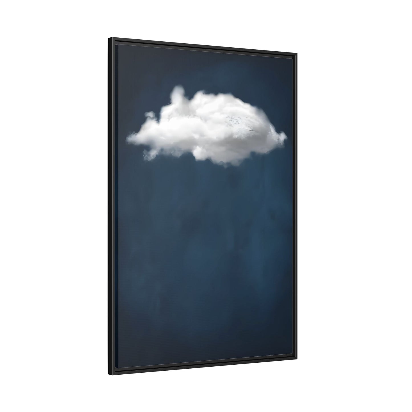 Blue Night Sky with Cloud Wall Art Canvas Print - Abstract Minimalist Home Decor