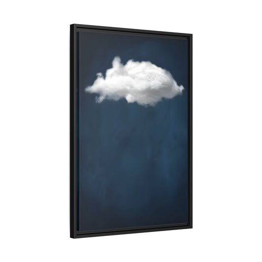 Blue Night Sky with Cloud Wall Art Canvas Print - Abstract Minimalist Home Decor