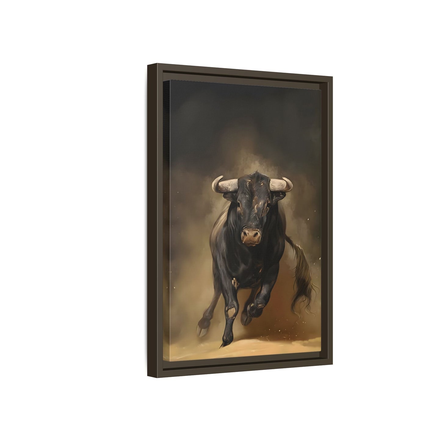 Bold Bull Canvas Wall Art Print - Framed Classical Home Decor