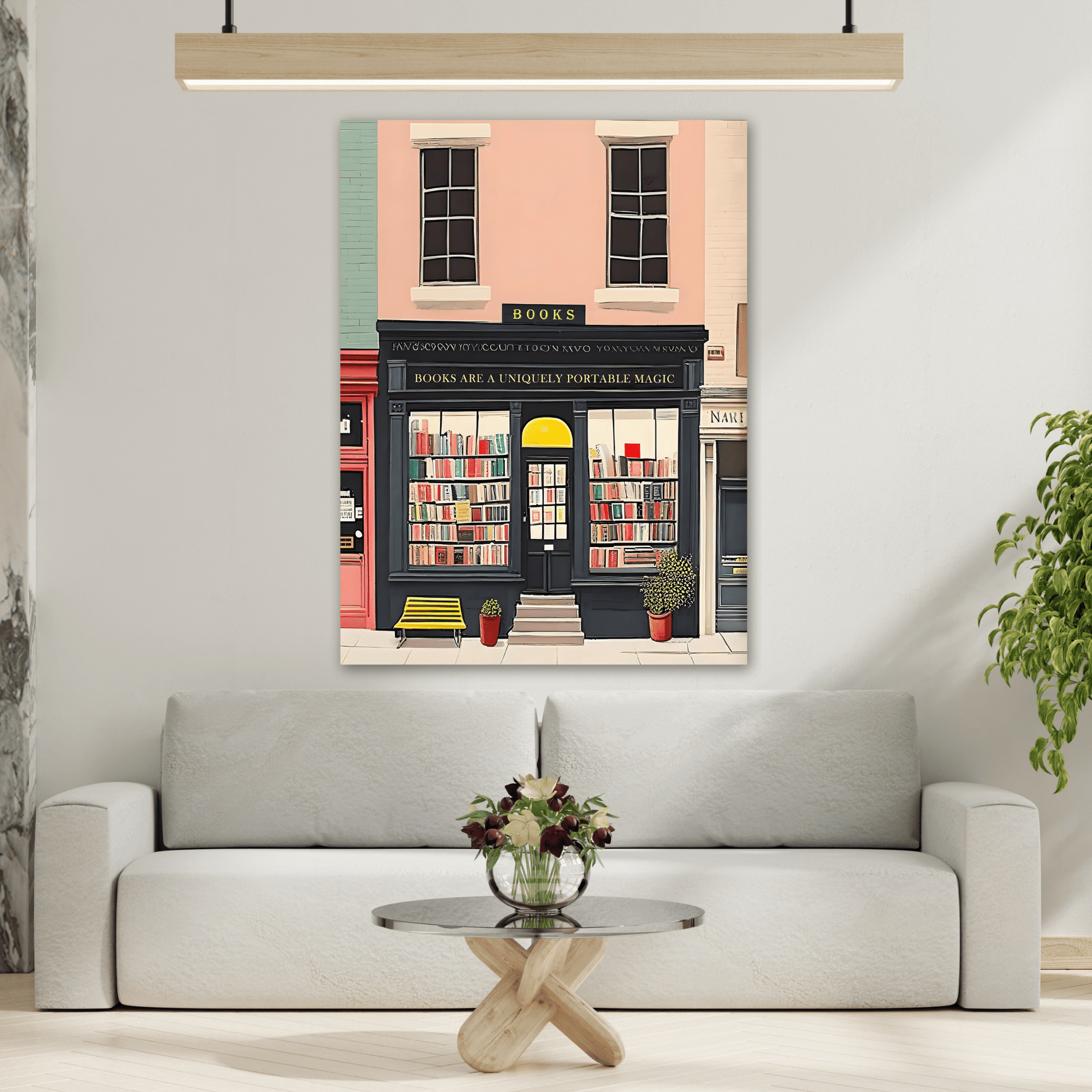 Bookstore Wall Art Canvas - Bookshop Reading New York Books Print