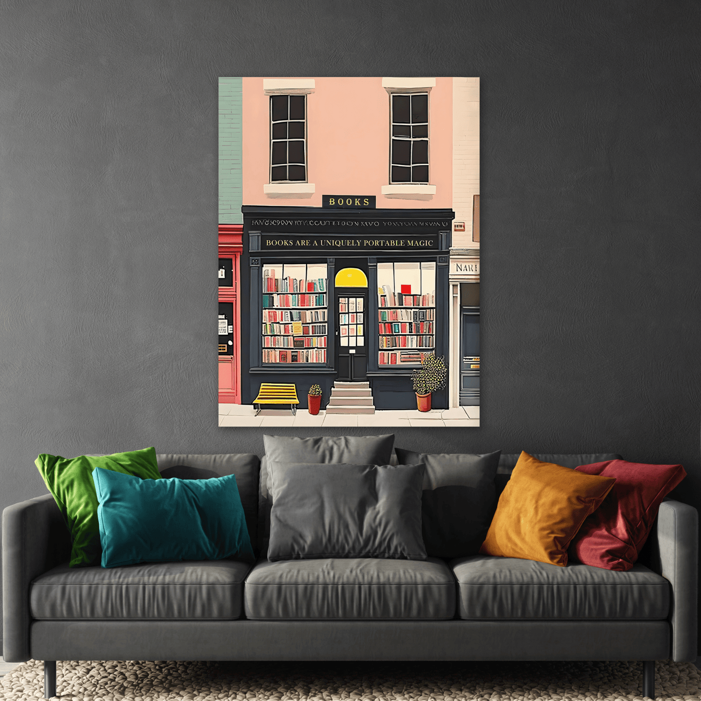 Bookstore Wall Art Canvas - Bookshop Reading New York Books Print