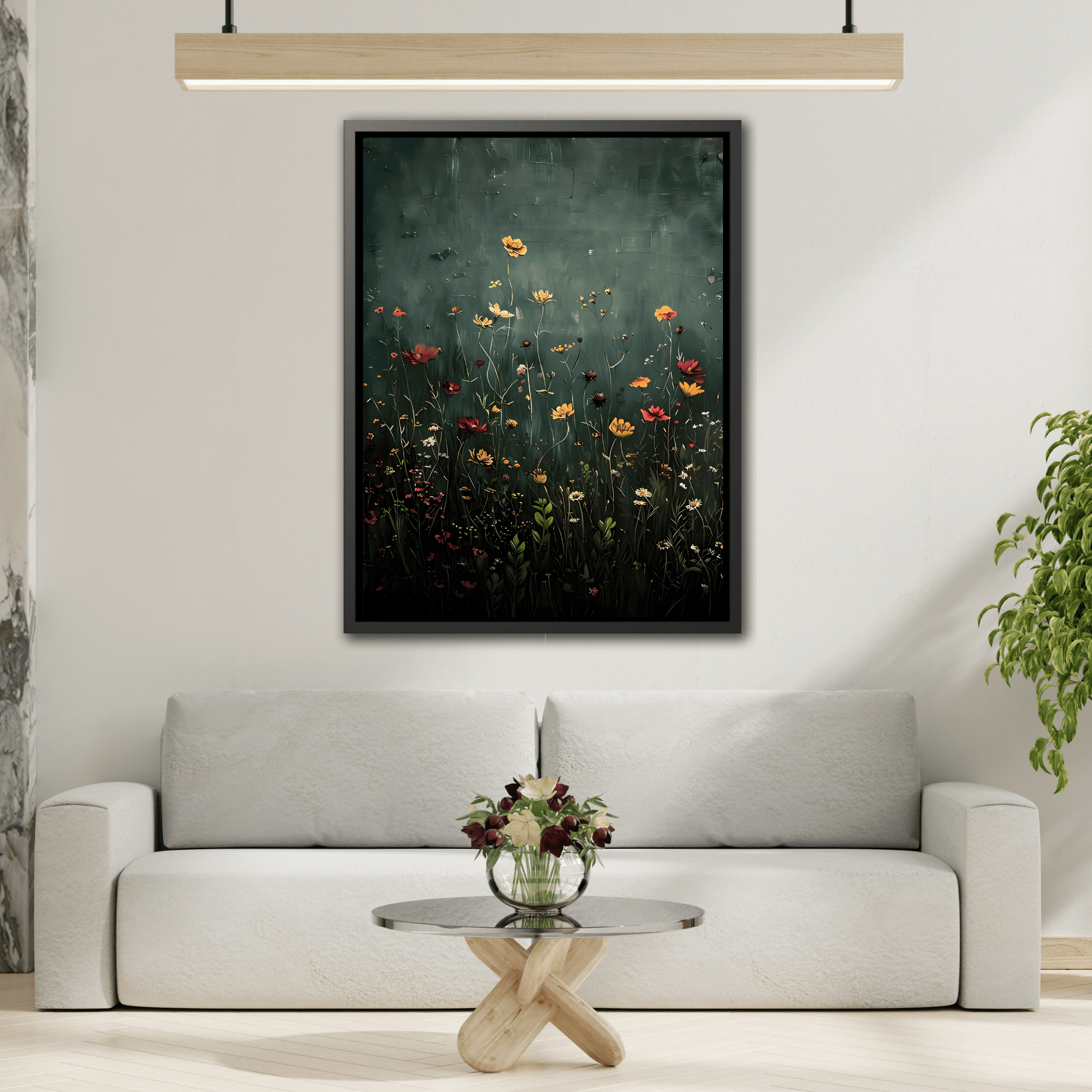 Botanical Floral Wildflower Green Canvas Vintage Vintage Wall Art