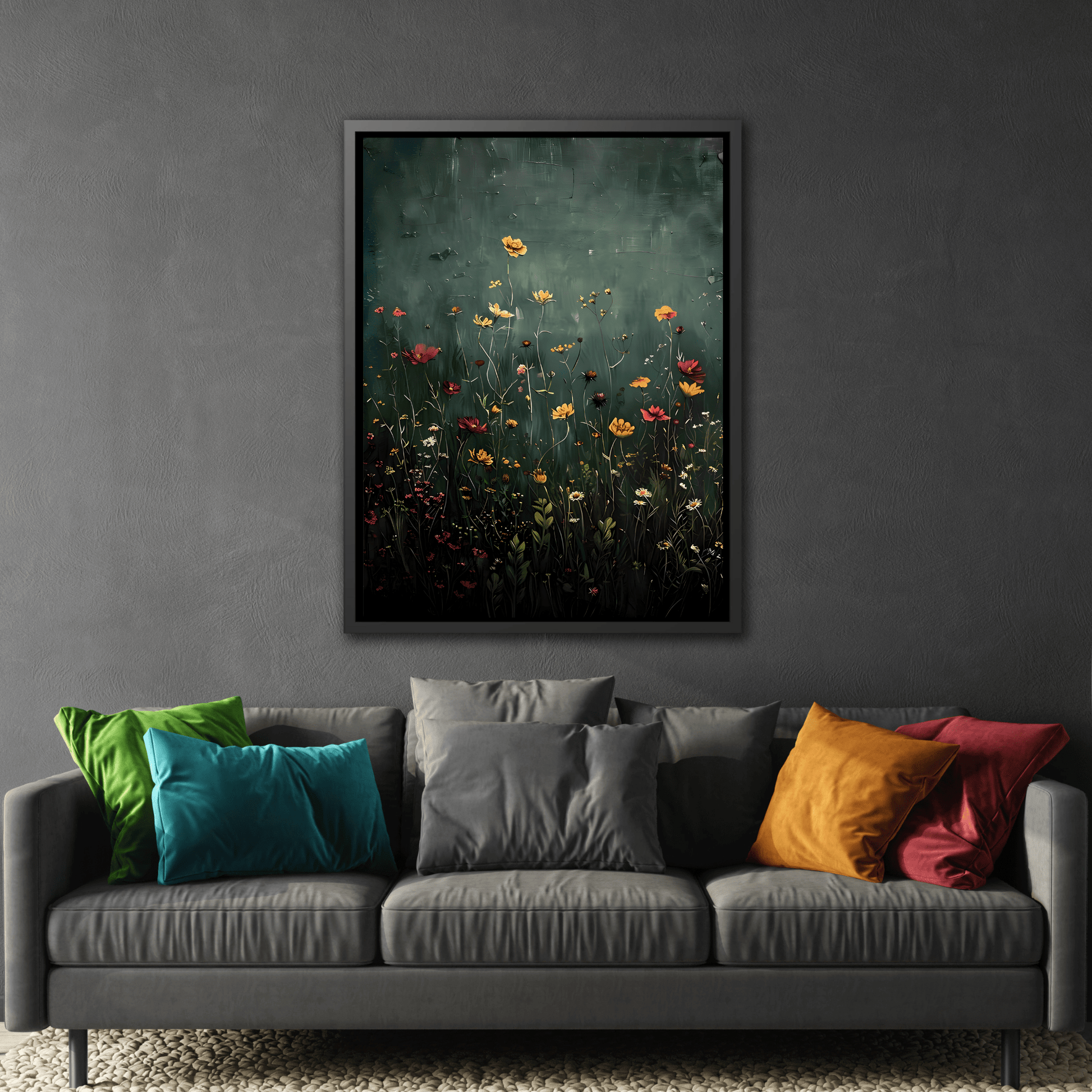 Botanical Floral Wildflower Green Canvas Vintage Vintage Wall Art
