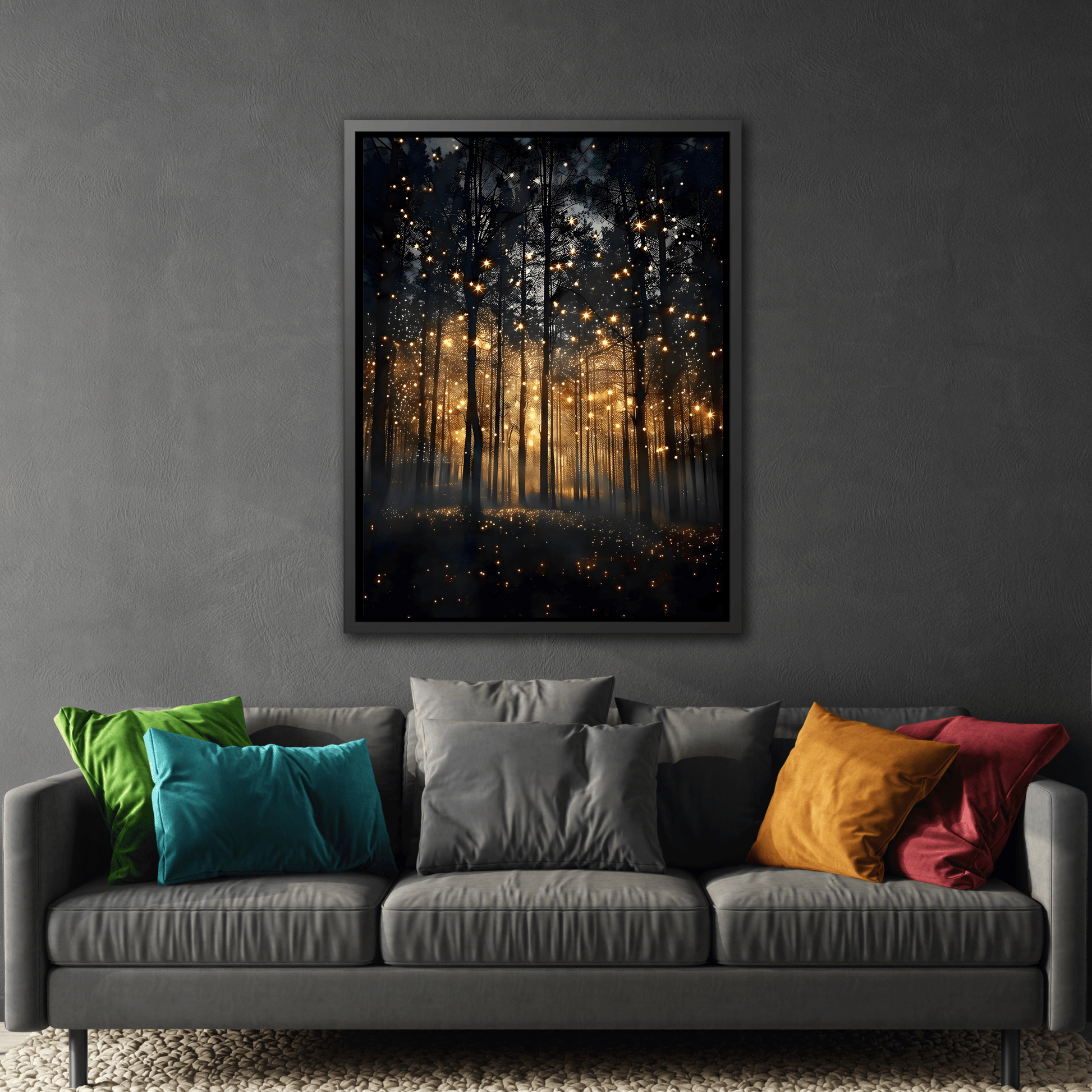 Botanical Forest Firefly Canvas Prints, Artful Nature Wall Art
