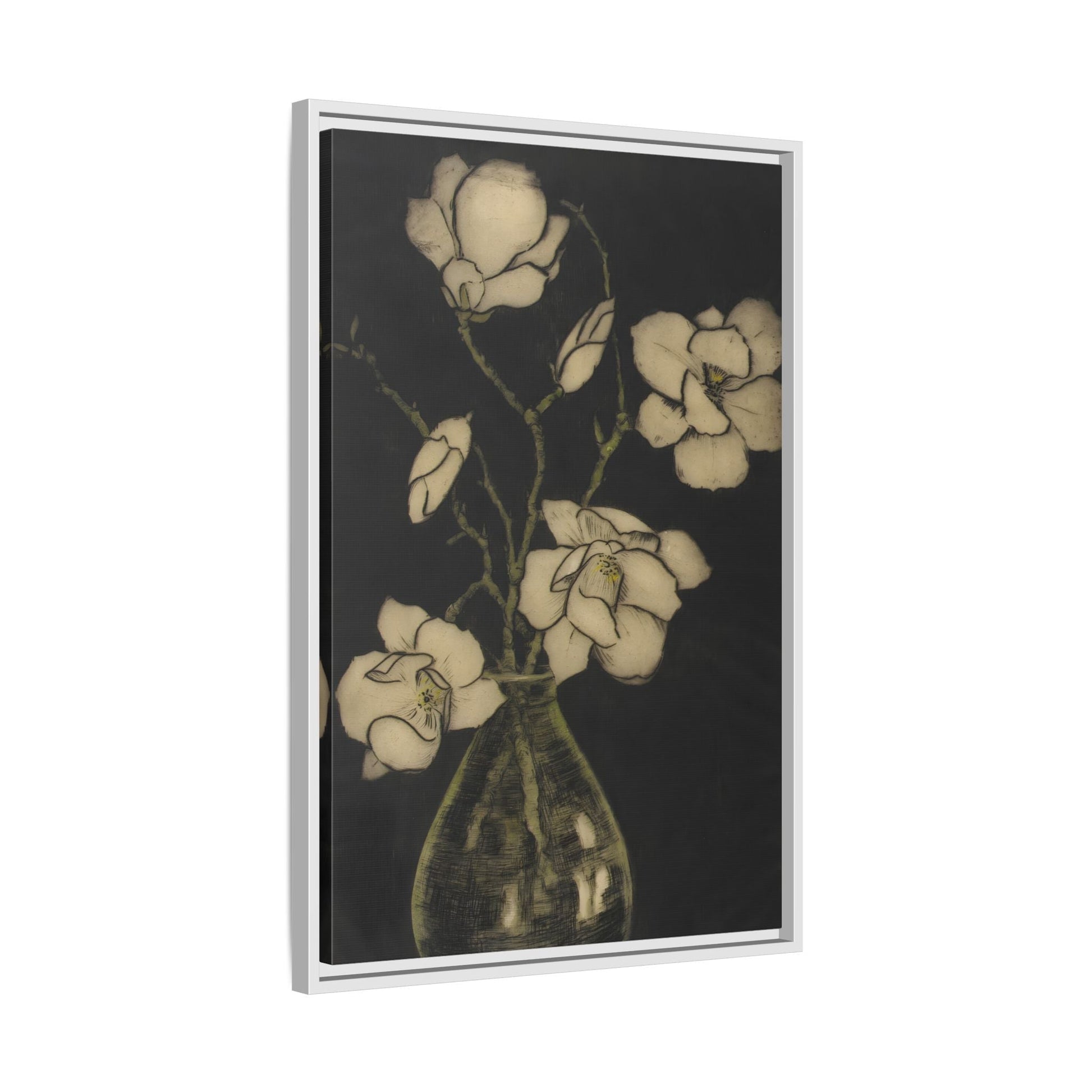 Botanical Framed Canvas Print - Large Vintage Floral Wall Art