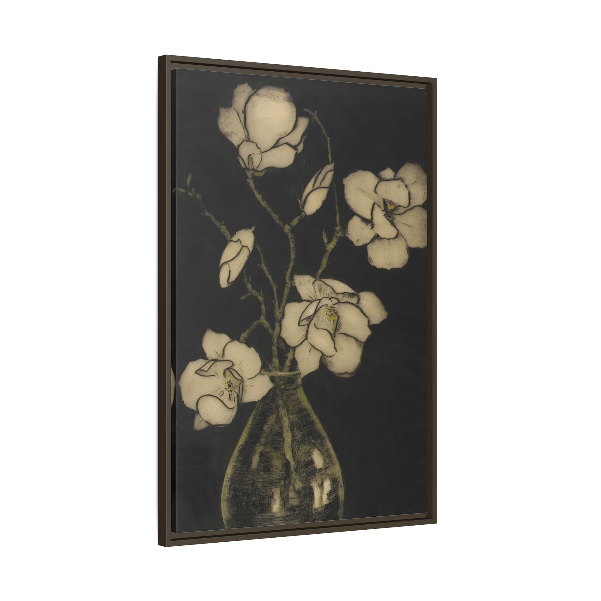 Botanical Framed Canvas Print - Large Vintage Floral Wall Art