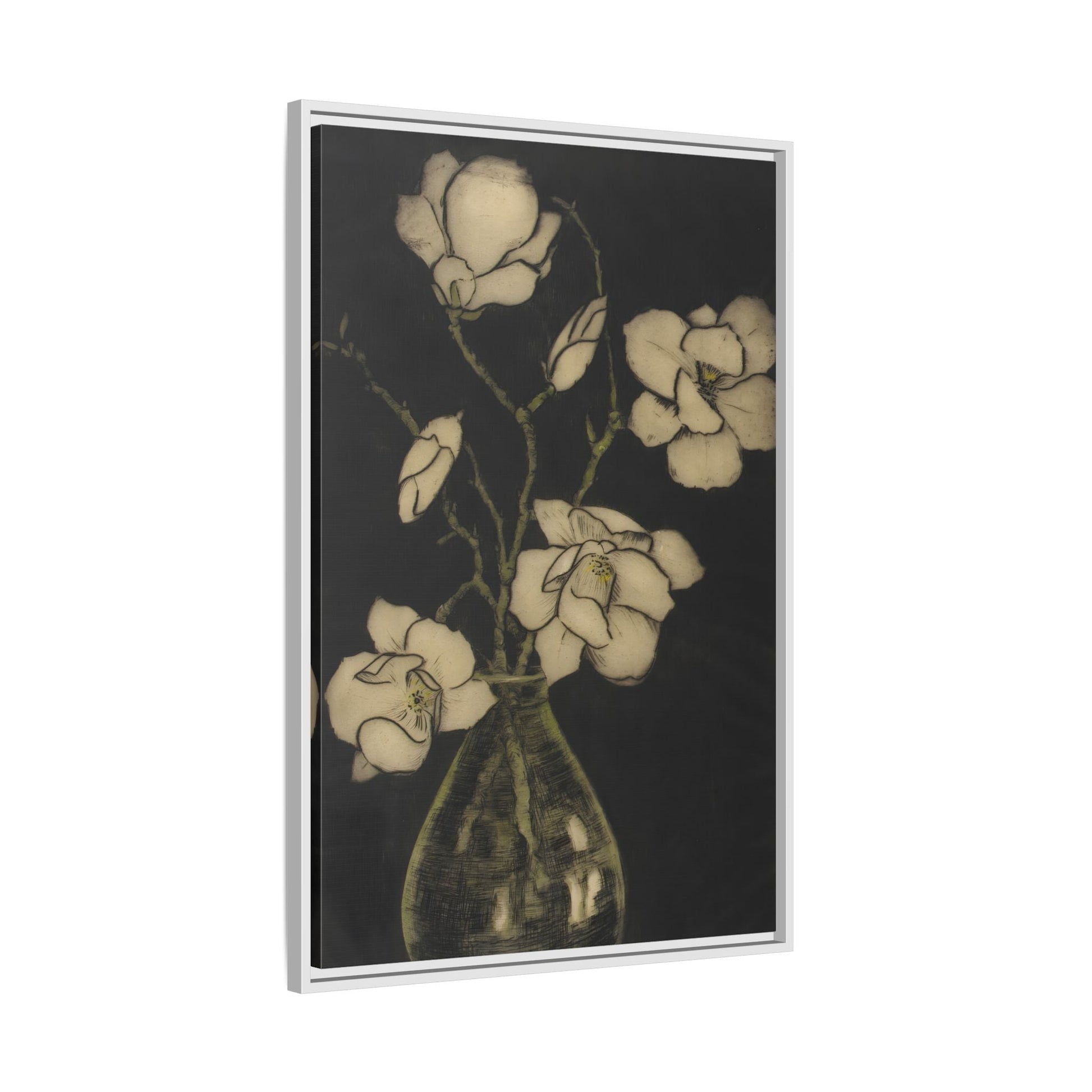 Botanical Framed Canvas Print - Large Vintage Floral Wall Art