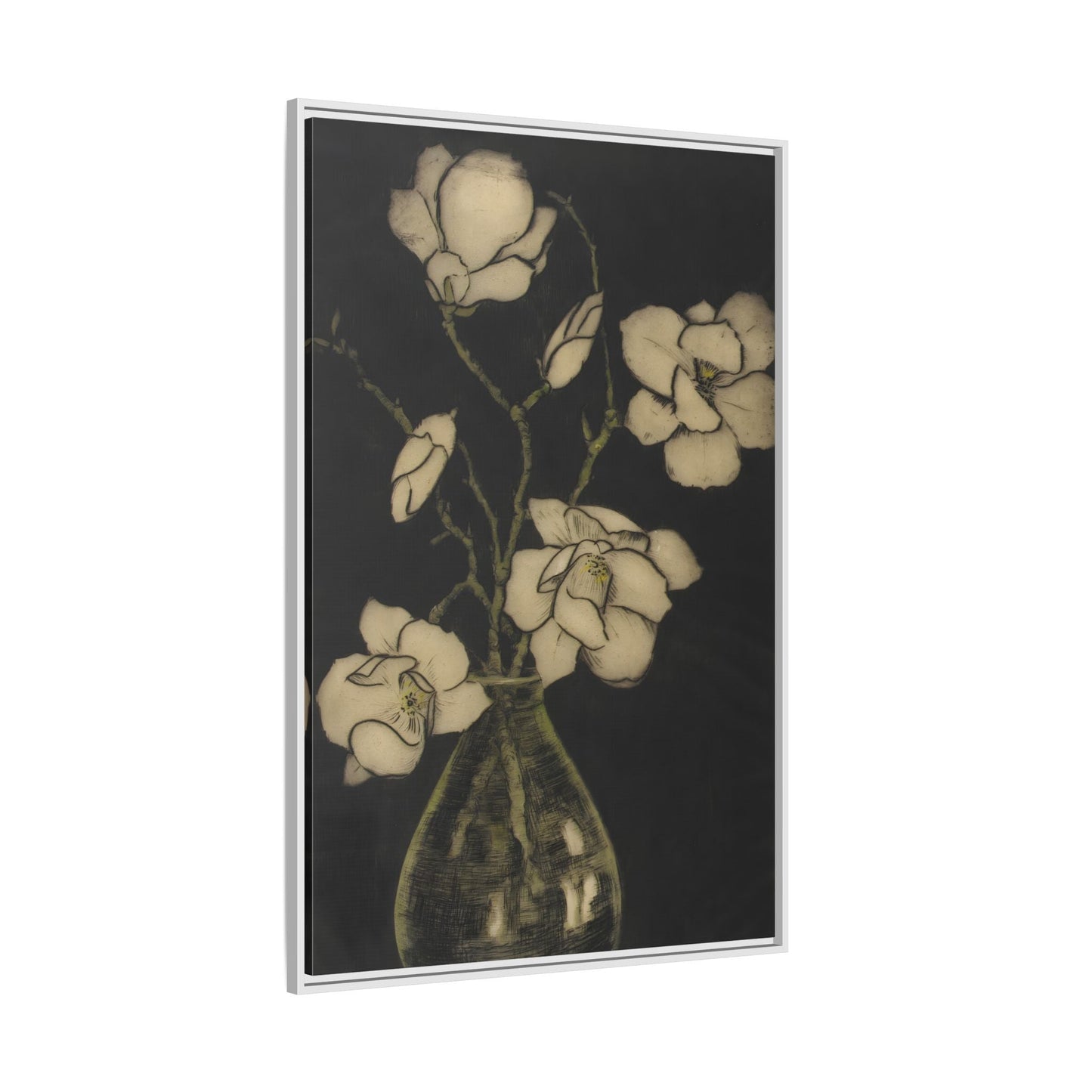 Botanical Framed Canvas Print - Large Vintage Floral Wall Art