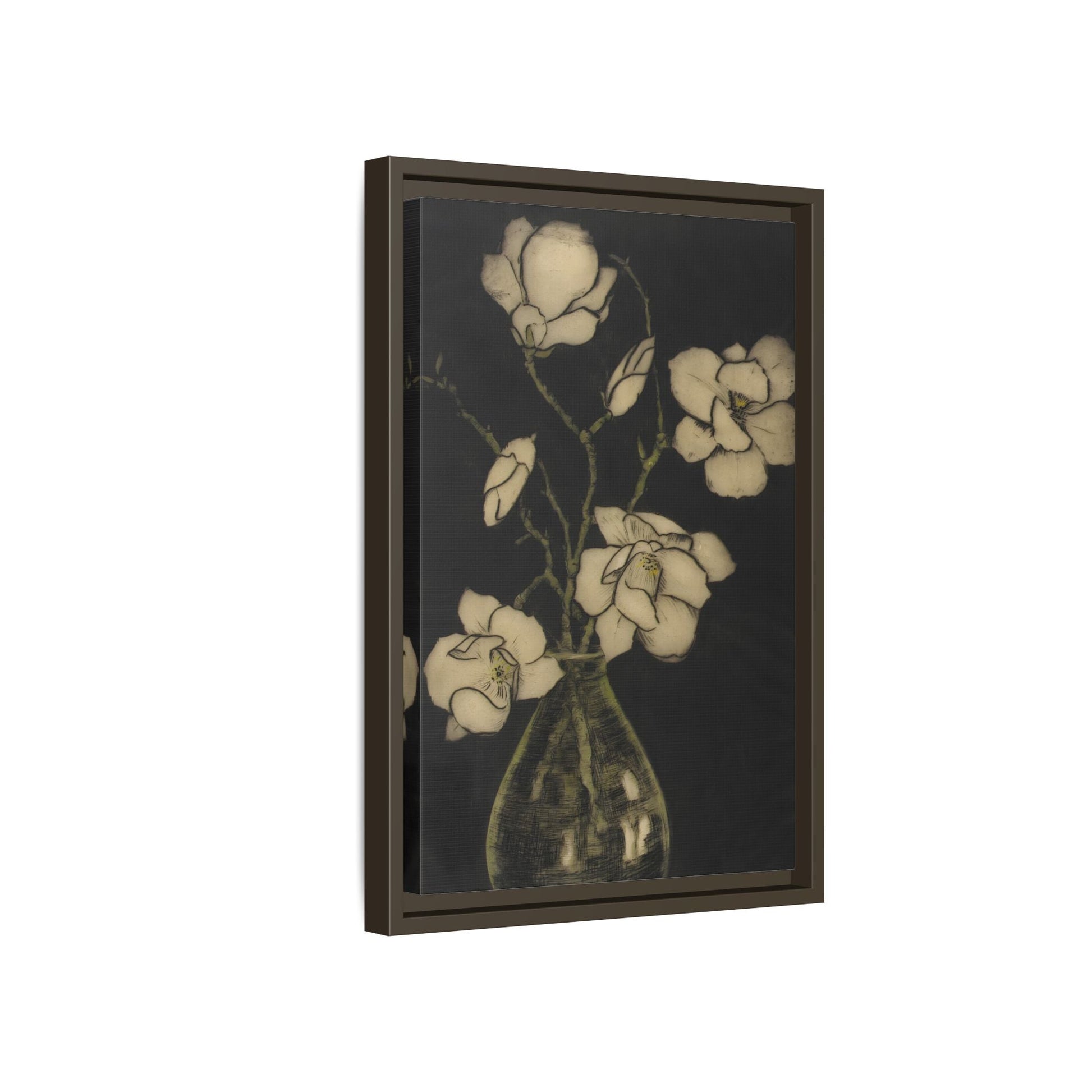 Botanical Framed Canvas Print - Large Vintage Floral Wall Art