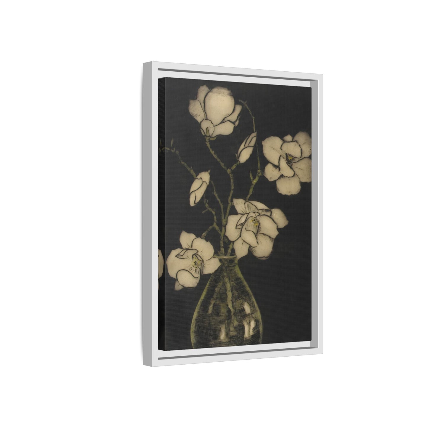 Botanical Framed Canvas Print - Large Vintage Floral Wall Art