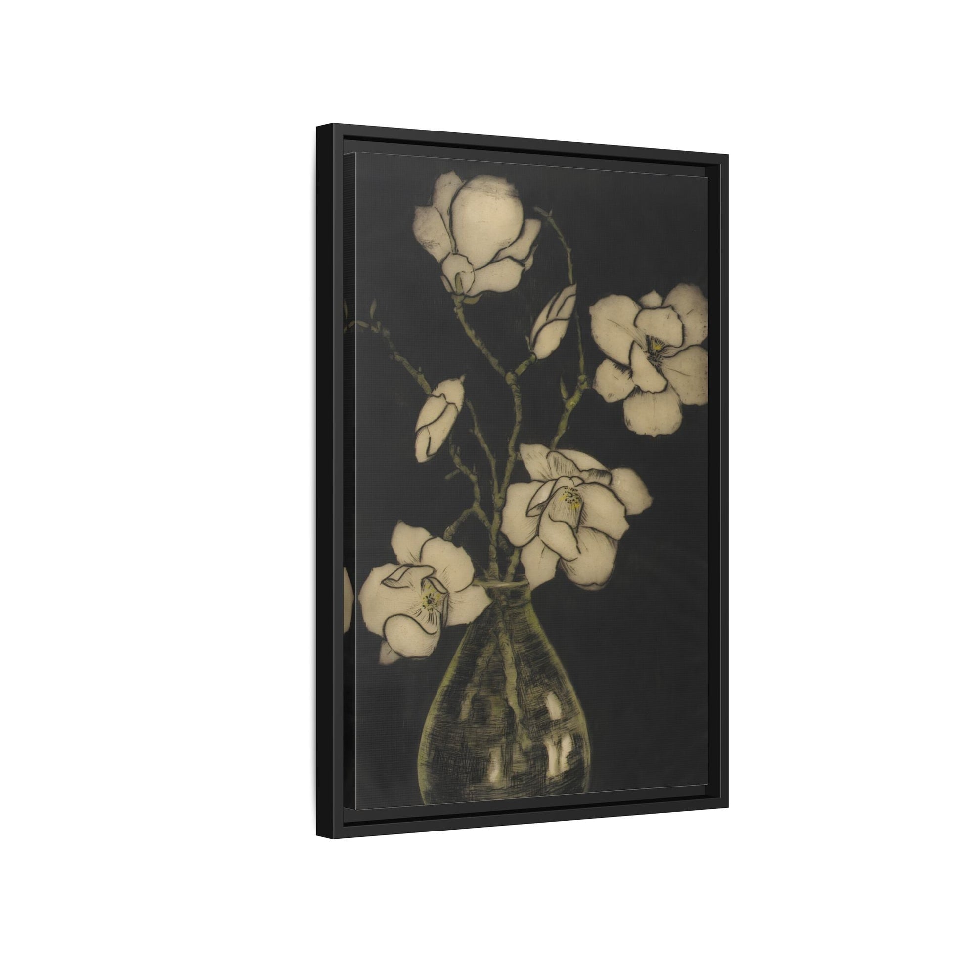 Botanical Framed Canvas Print - Large Vintage Floral Wall Art
