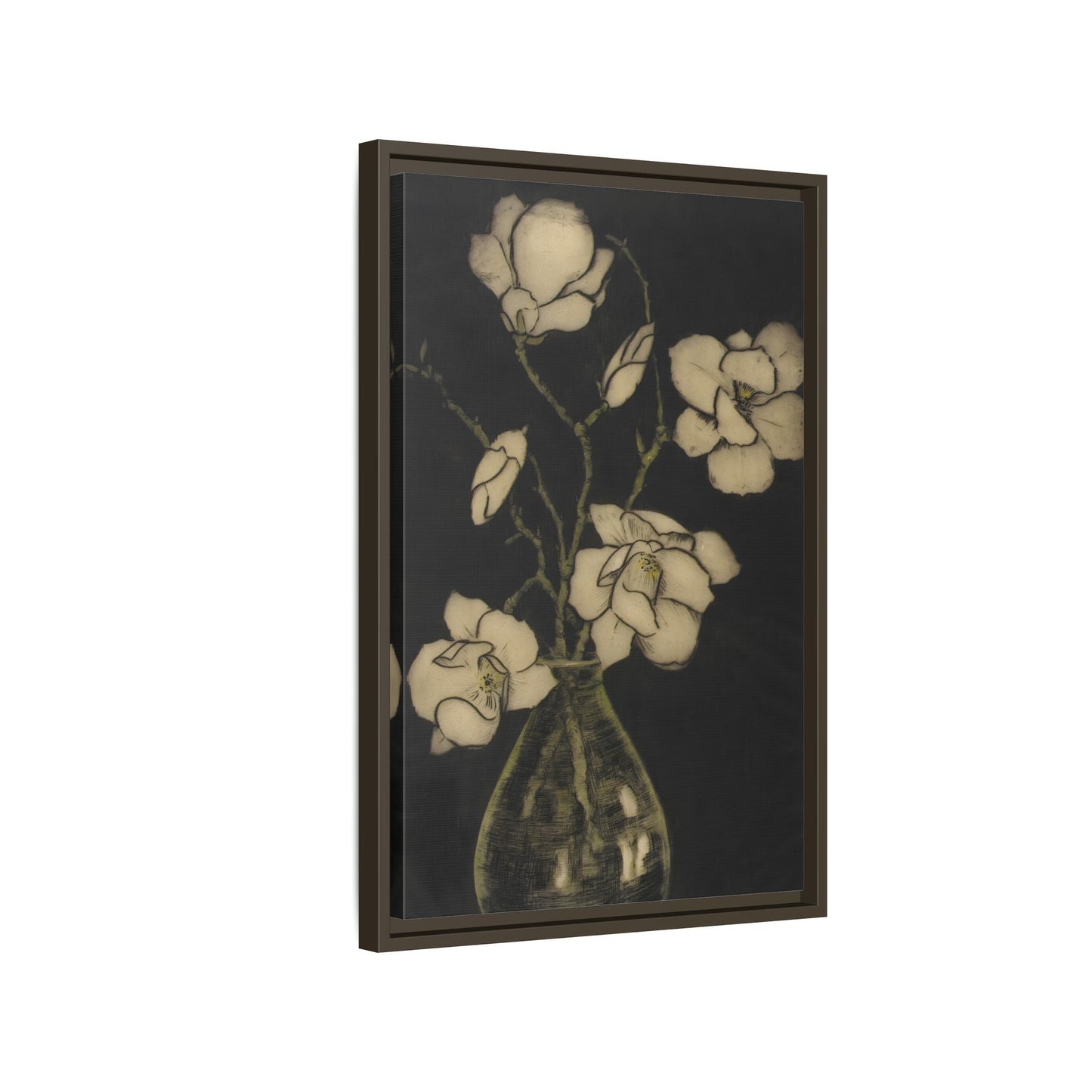 Botanical Framed Canvas Print - Large Vintage Floral Wall Art