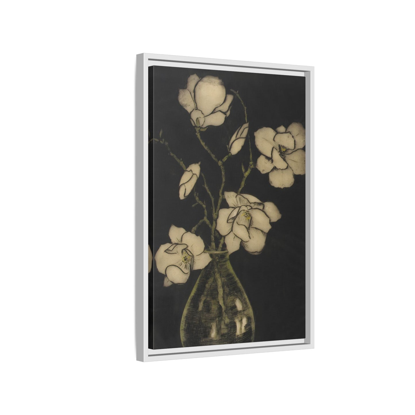 Botanical Framed Canvas Print - Large Vintage Floral Wall Art