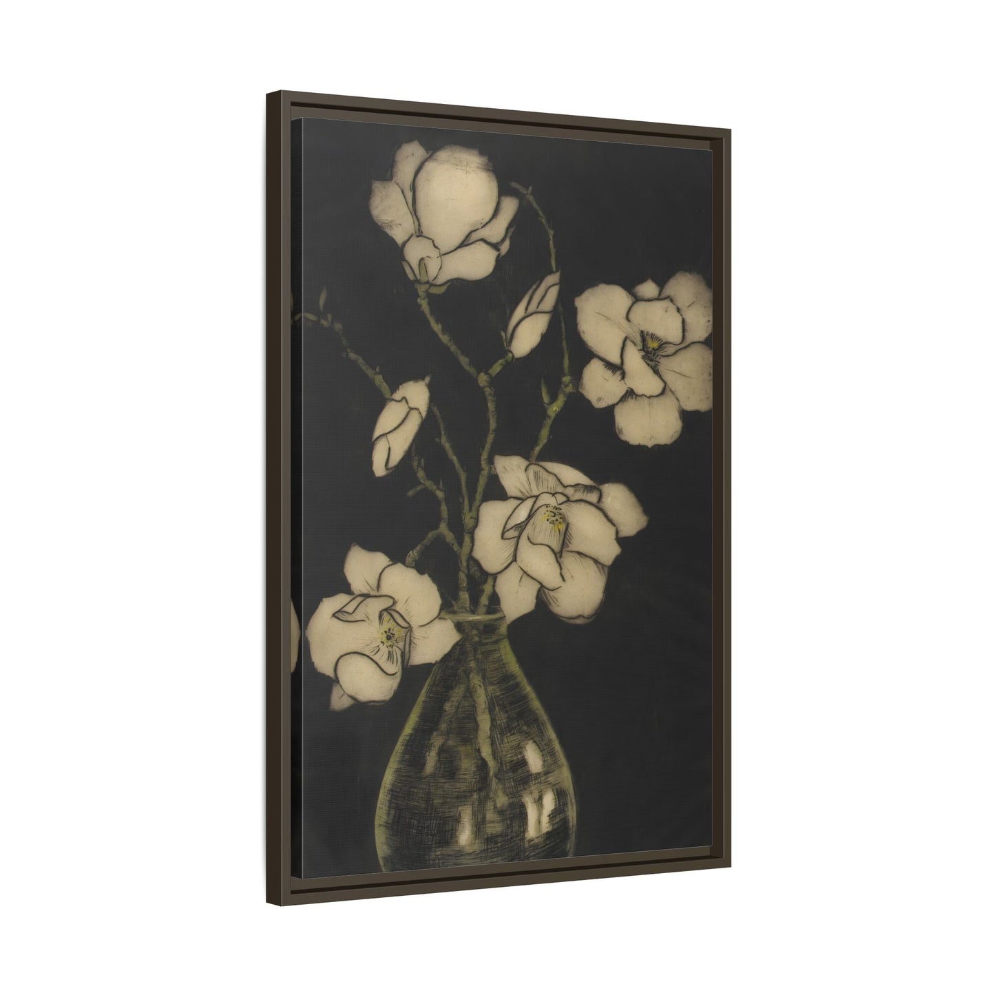 Botanical Framed Canvas Print - Large Vintage Floral Wall Art