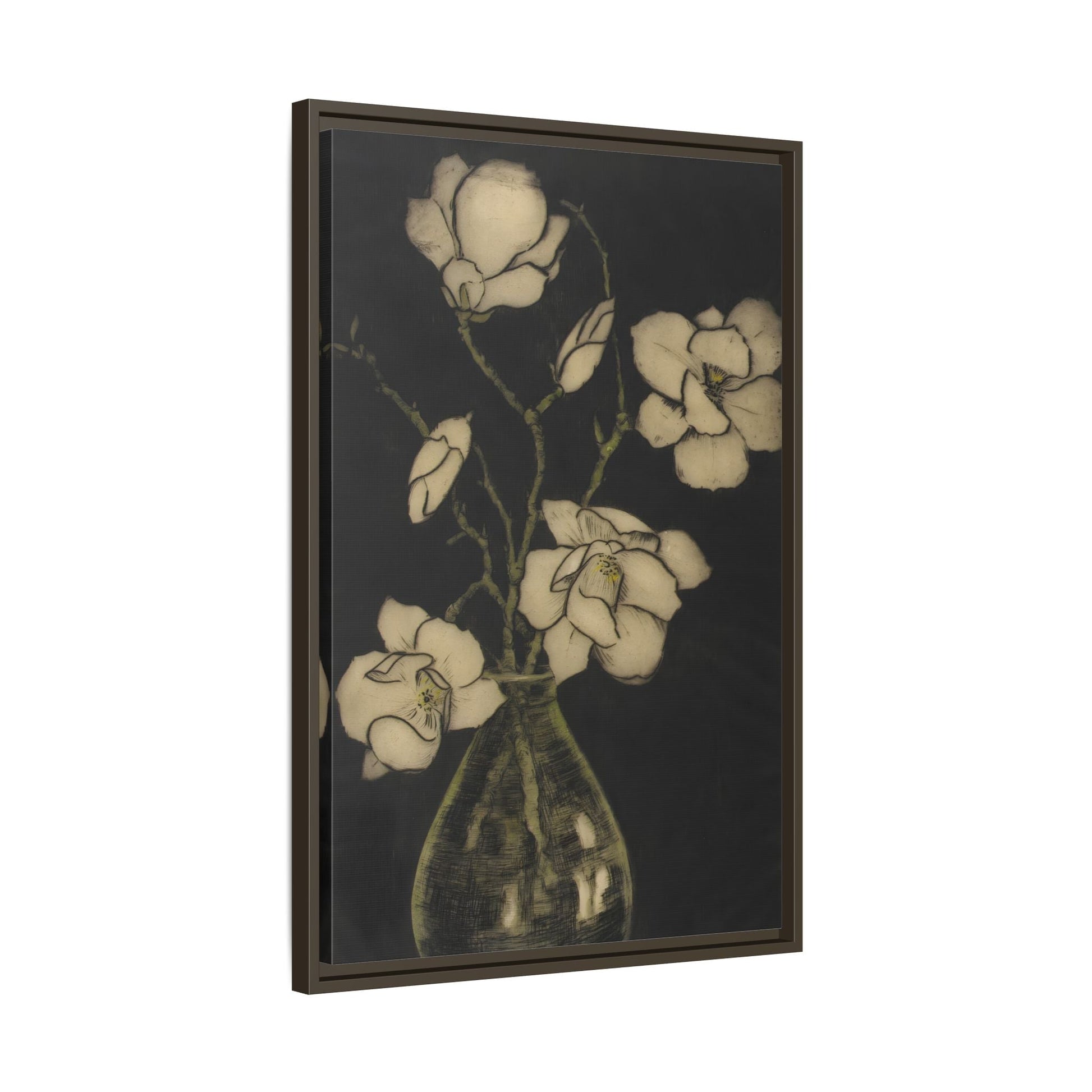 Botanical Framed Canvas Print - Large Vintage Floral Wall Art