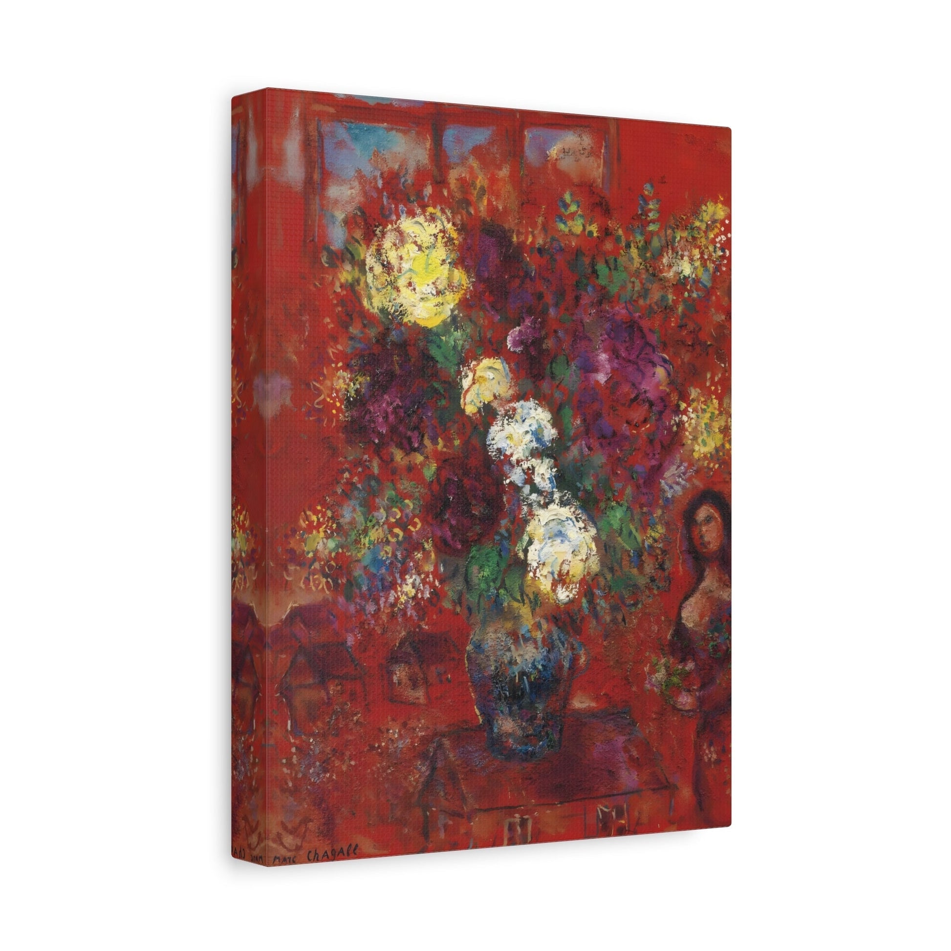 Bouquet Flowers Red - Masterpiece Canvas Chagall Wall Art Print