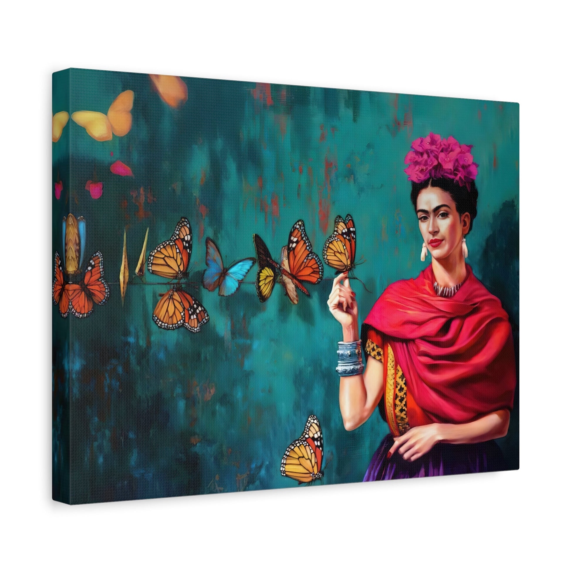 Butterfly Canvas Wall Art - Vibrant Kahlo Home Decor Print