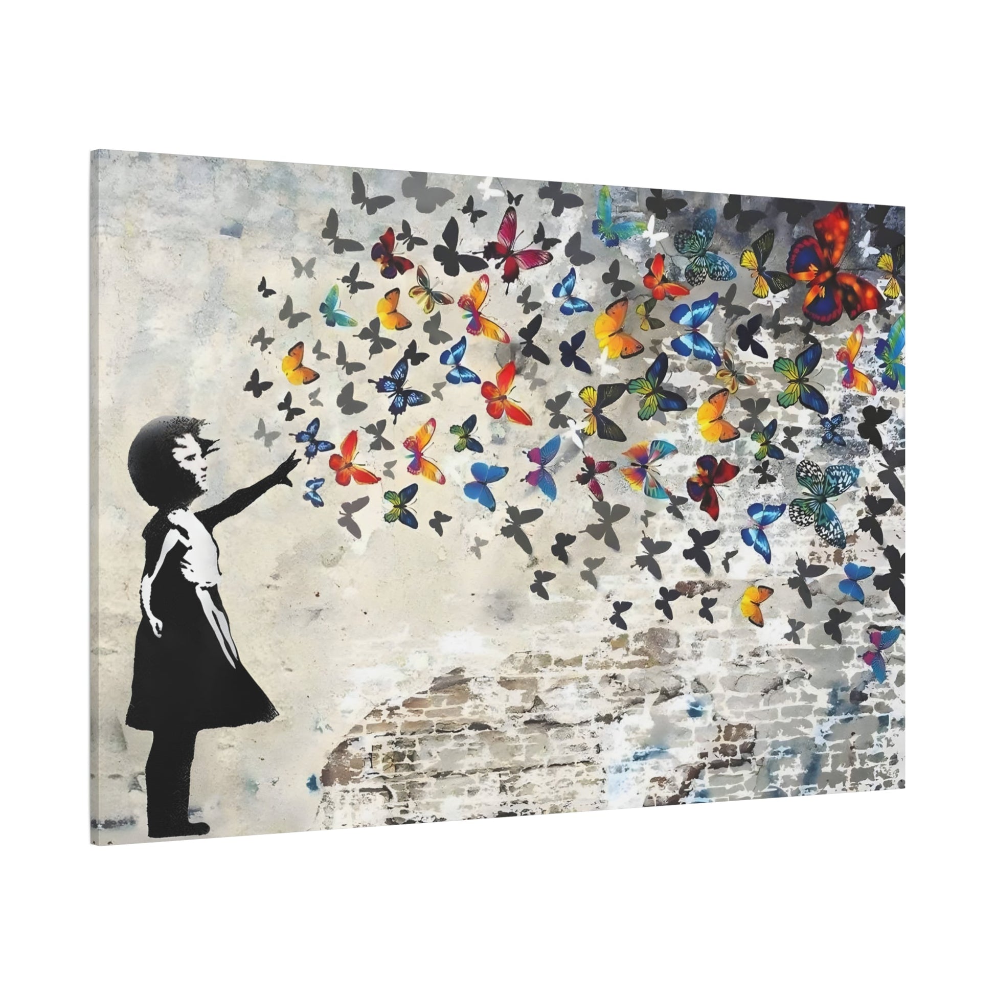 Butterfly Girl Banksy Canvas Wall Art Prints