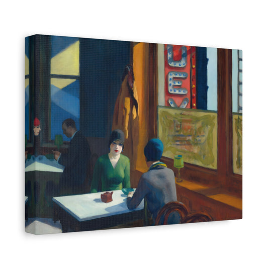 Cafe Shop Canvas Print - Chop Suey Hopper Famous Wall Art Painting Reproduction