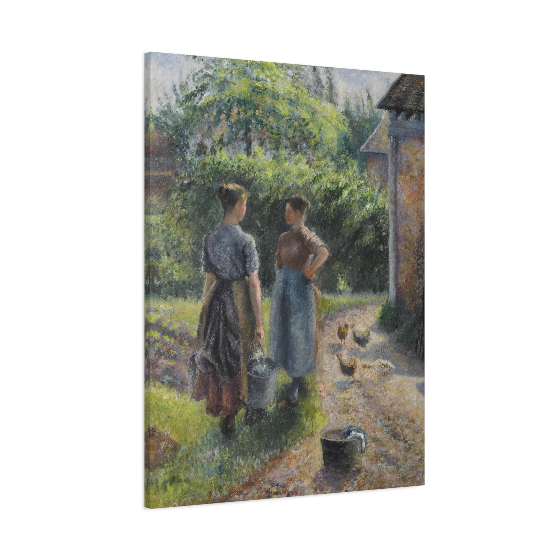 Camille Pissarro Peasant Women Chatting Painting - Wall Art Canvas Artwork Print