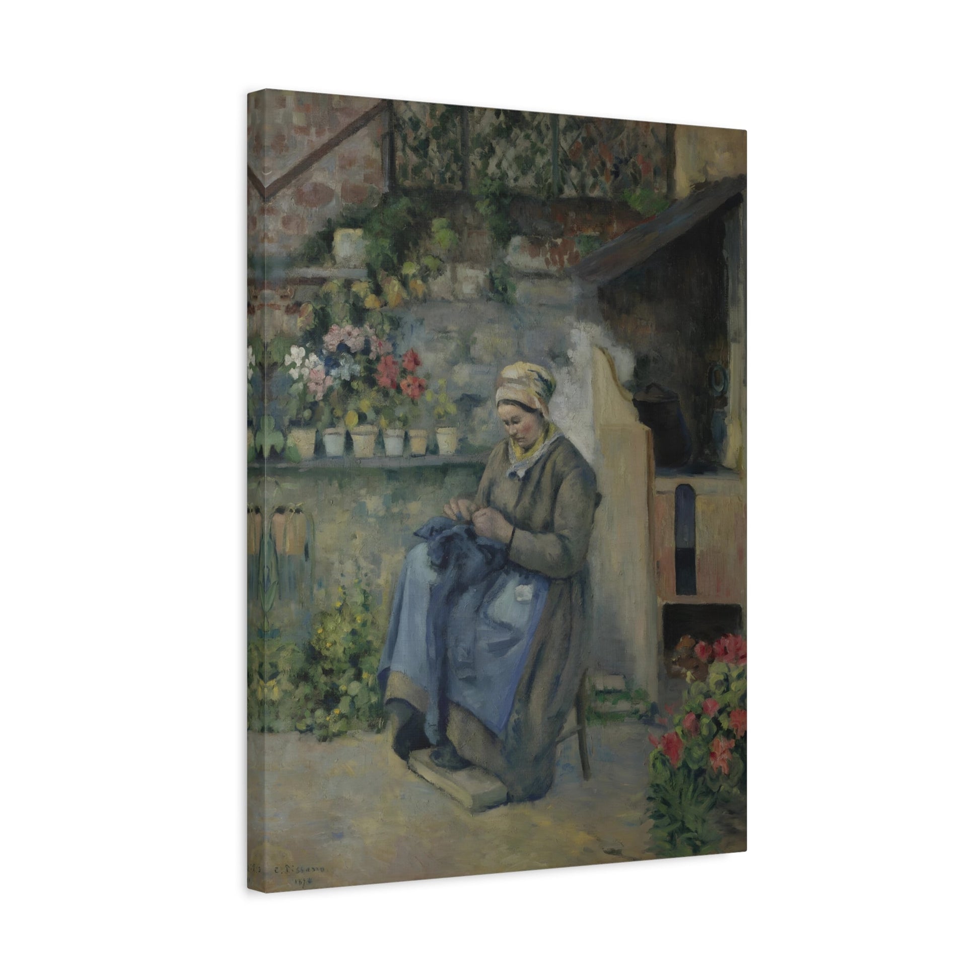 Camille Pissarro The Jolly Mending Mother - Canvas Art Reproduction