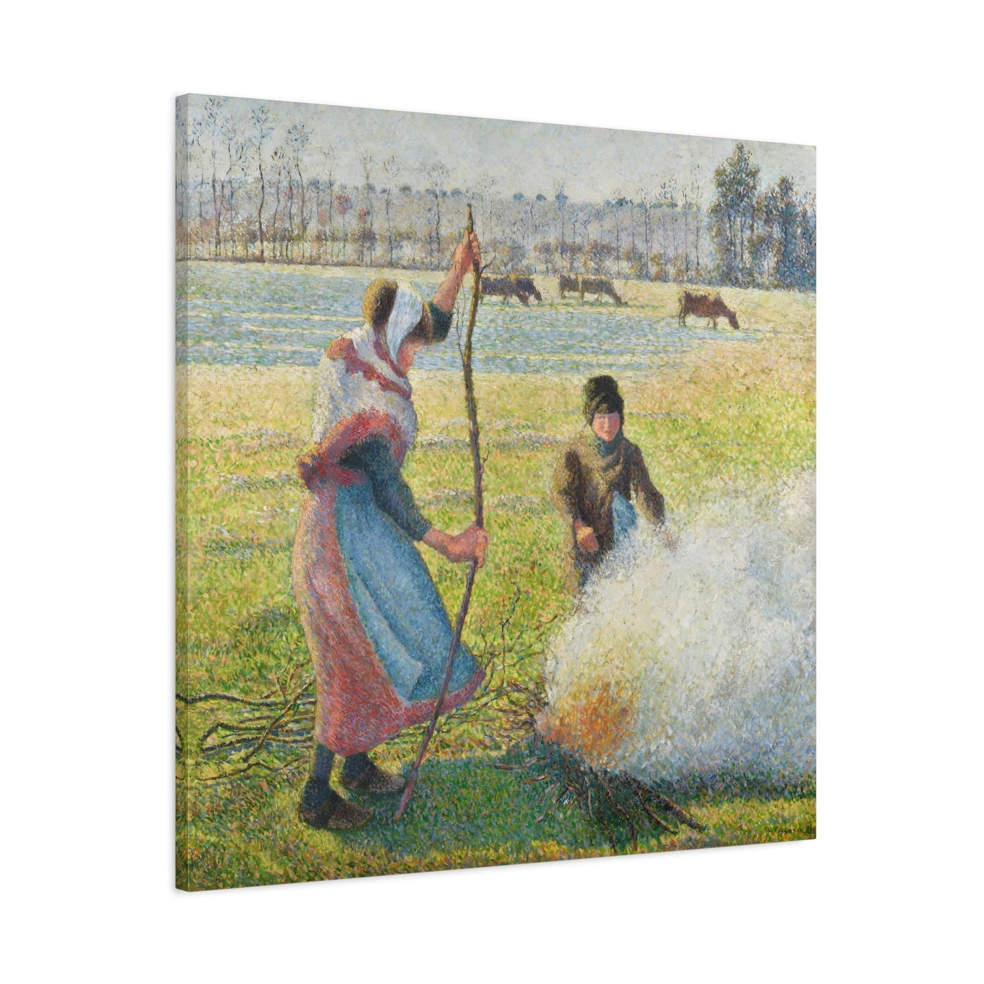 Camille Pissarro White Jelly Young Peasant - Square Canvas Wall Art Print