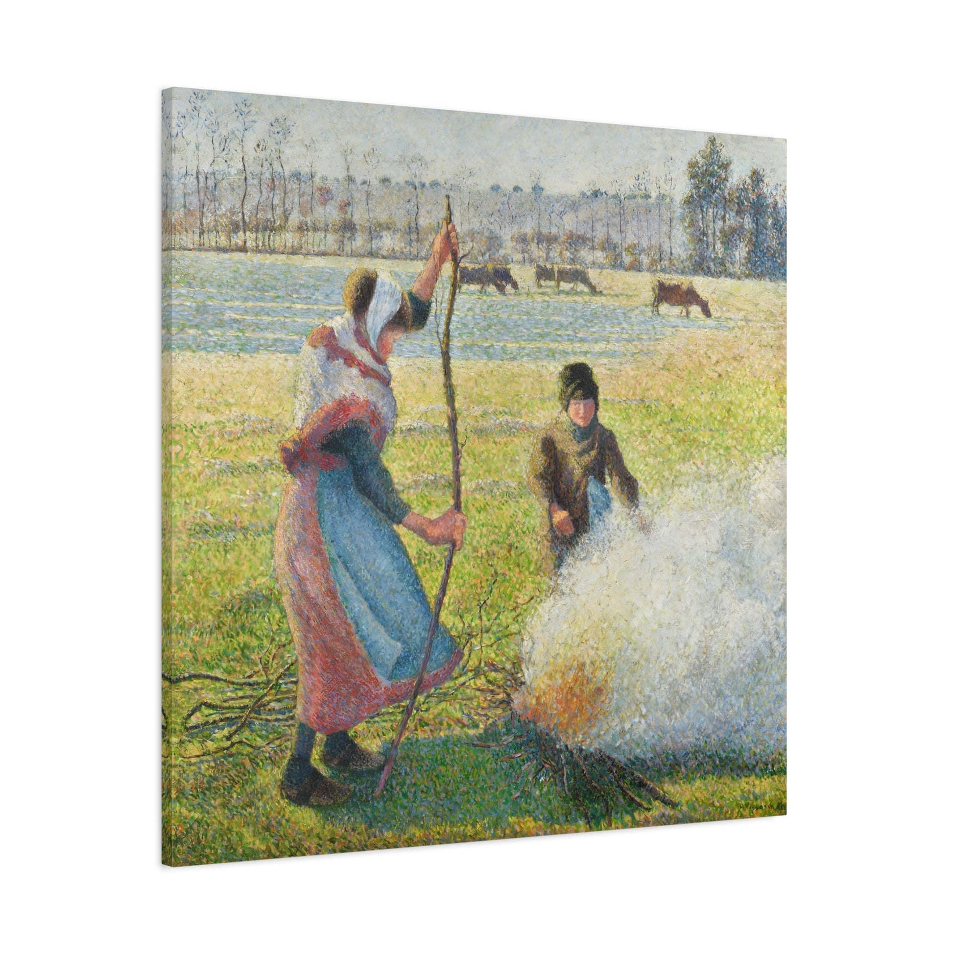 Camille Pissarro White Jelly Young Peasant - Square Canvas Wall Art Print