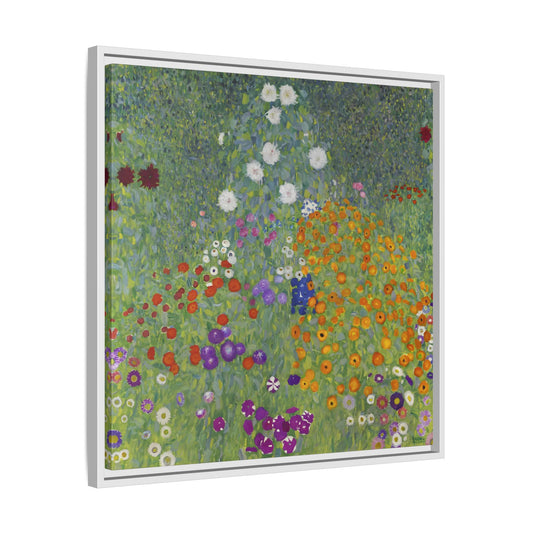 Canvas Klimt Wall Art Prints - Colorful Cottage Flower Garden