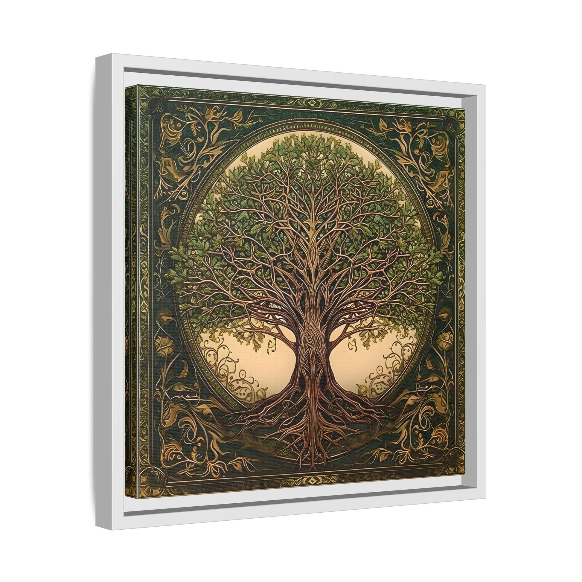 Canvas Print, Framed Tree of Life Mandala, Celtic Wall Art