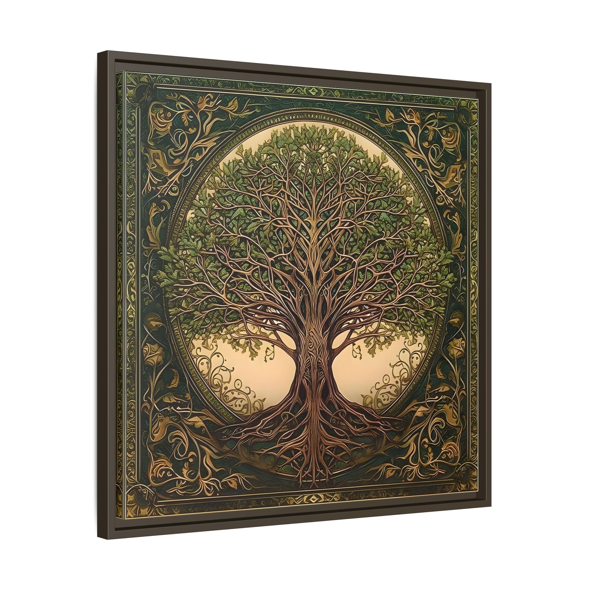 Canvas Print, Framed Tree of Life Mandala, Celtic Wall Art