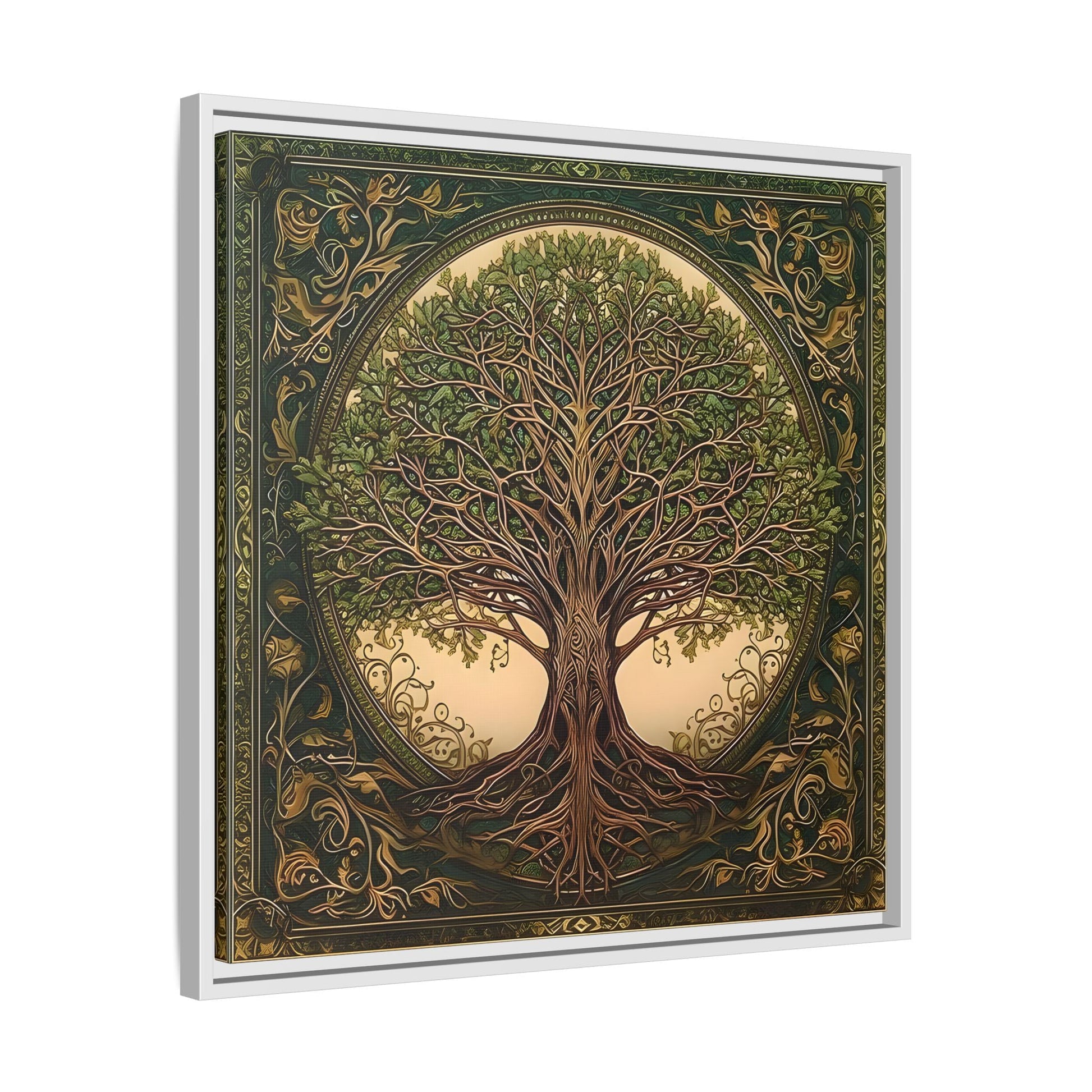 Canvas Print, Framed Tree of Life Mandala, Celtic Wall Art